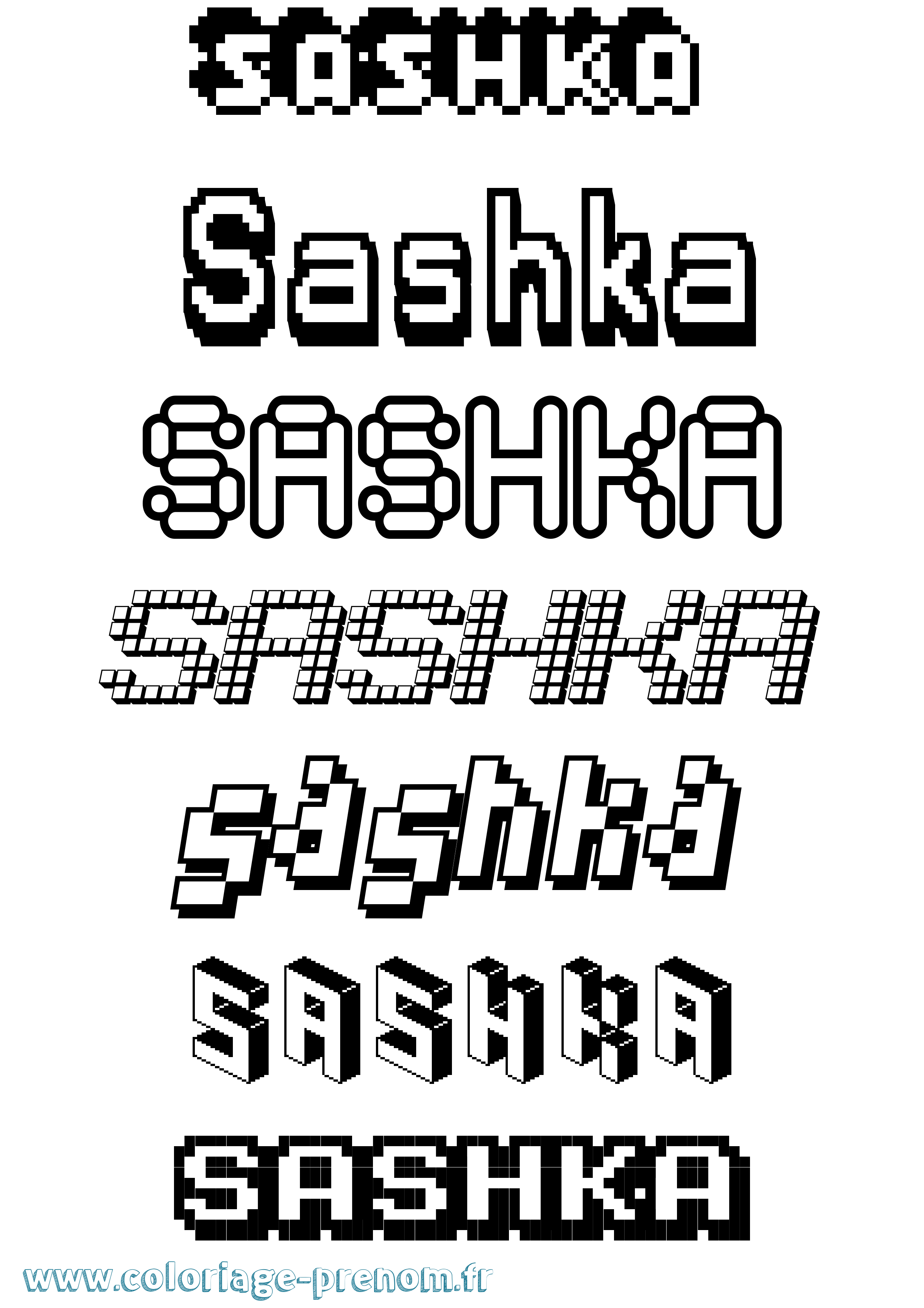 Coloriage Sashka Pixel Coloriage prénom Sashka Pixel