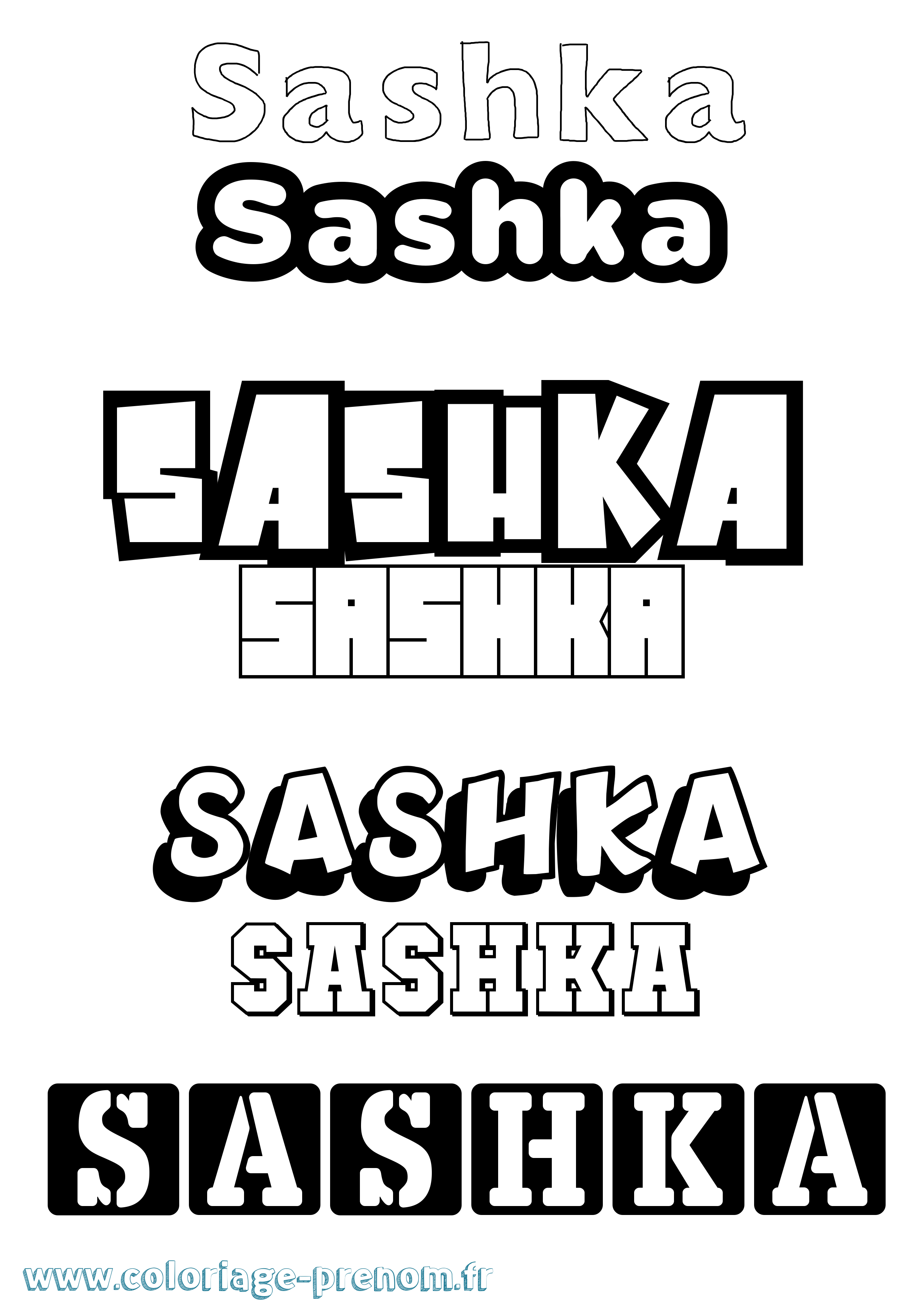 Coloriage Sashka Simple Coloriage prénom Sashka Simple