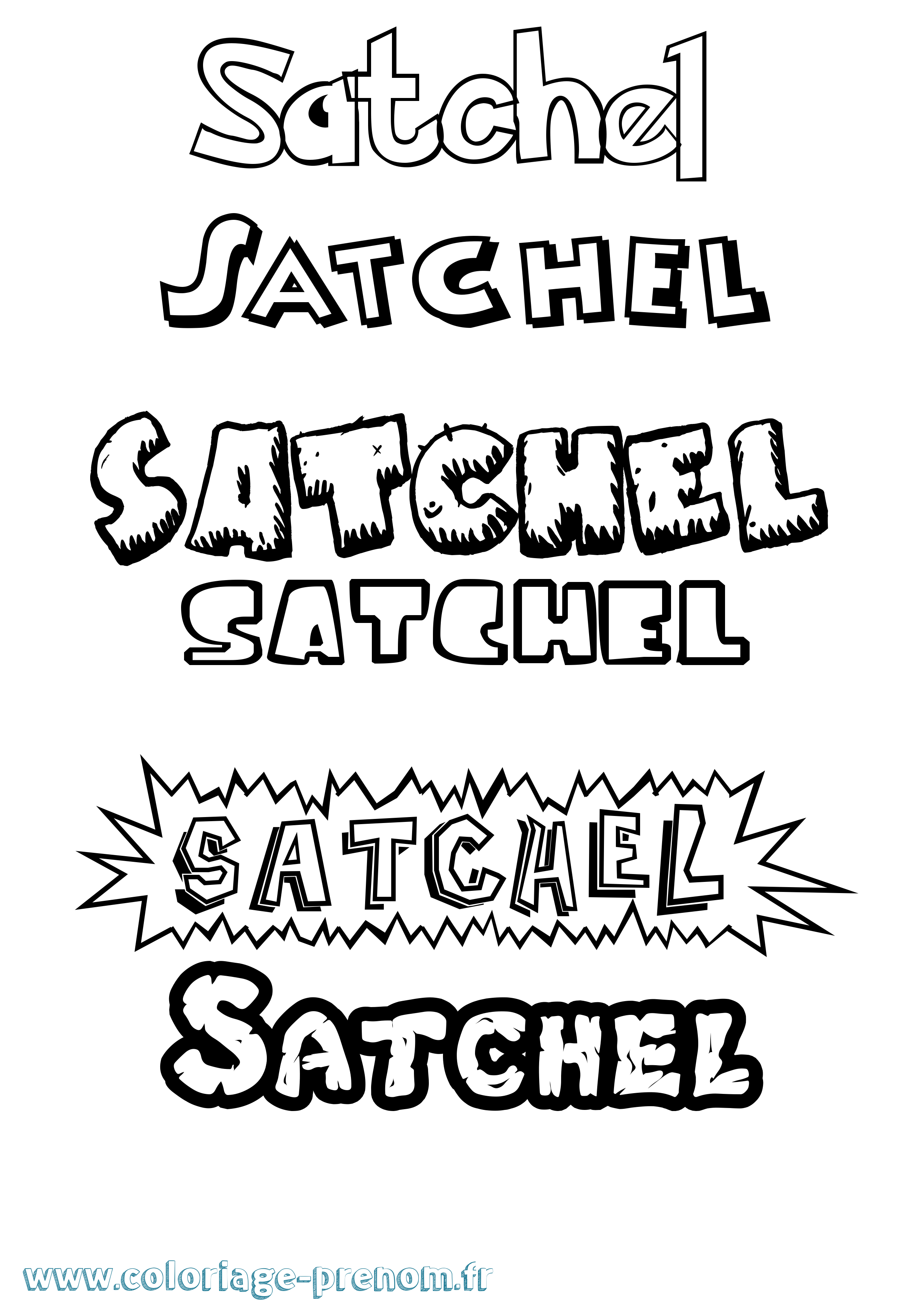 Coloriage Satchel Dessin Animé Coloriage prénom Satchel Dessin Animé