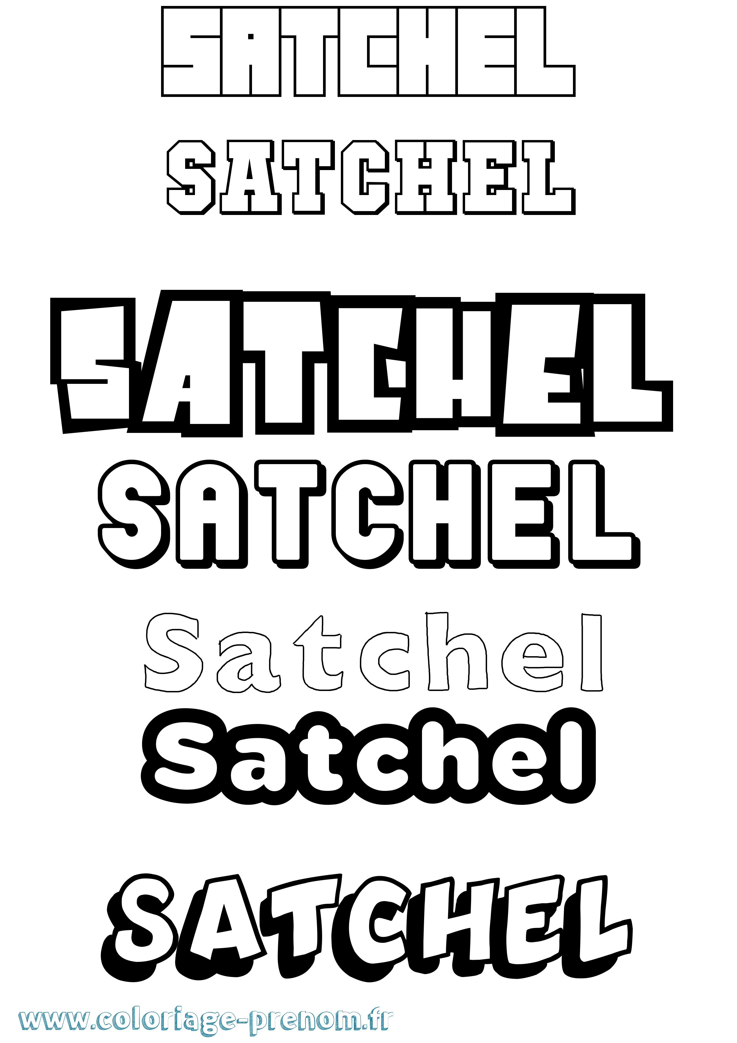 Coloriage Satchel Simple Coloriage prénom Satchel Simple