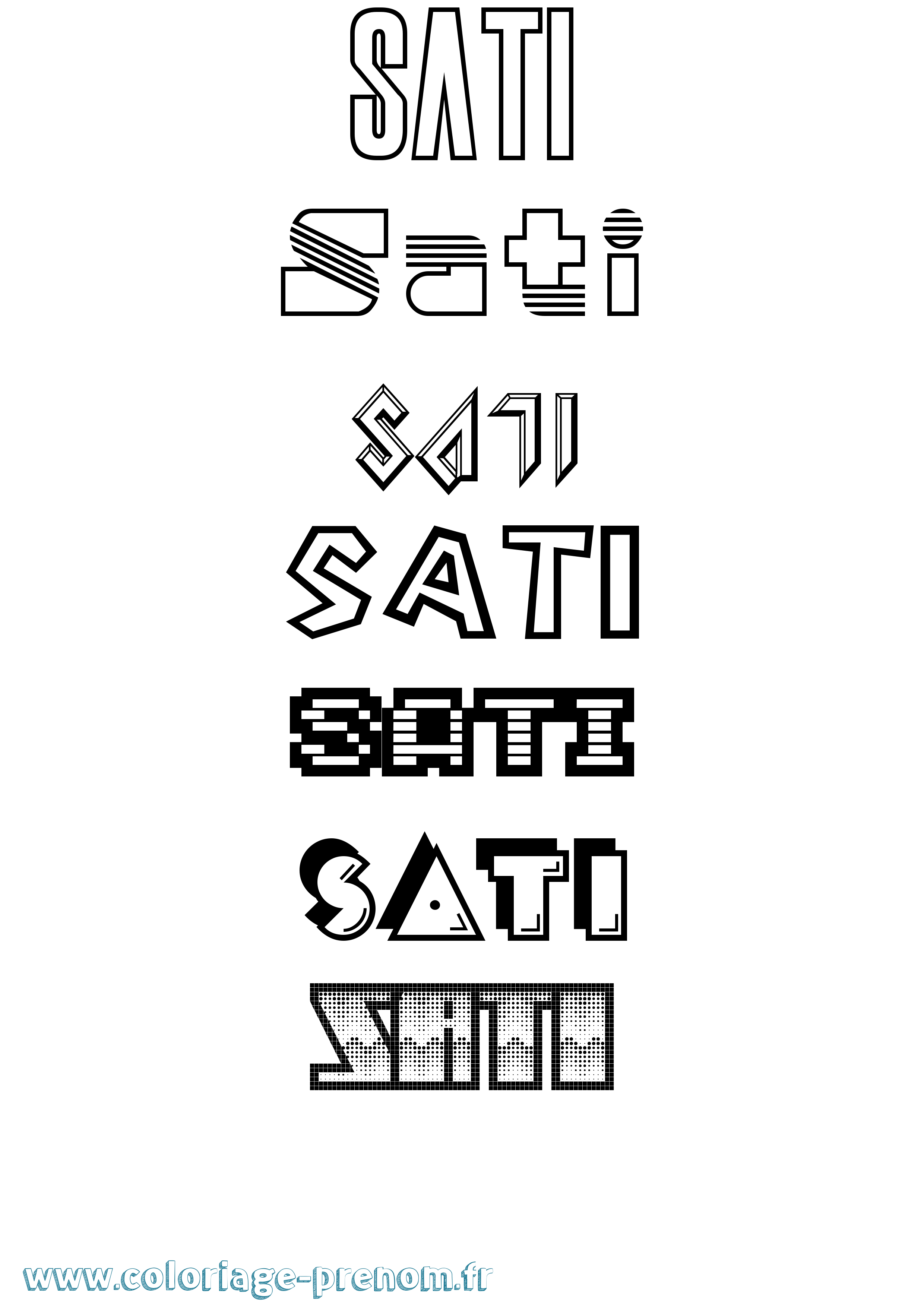 Coloriage Sati Jeux Vidéos Coloriage prénom Sati Jeux Vidéos