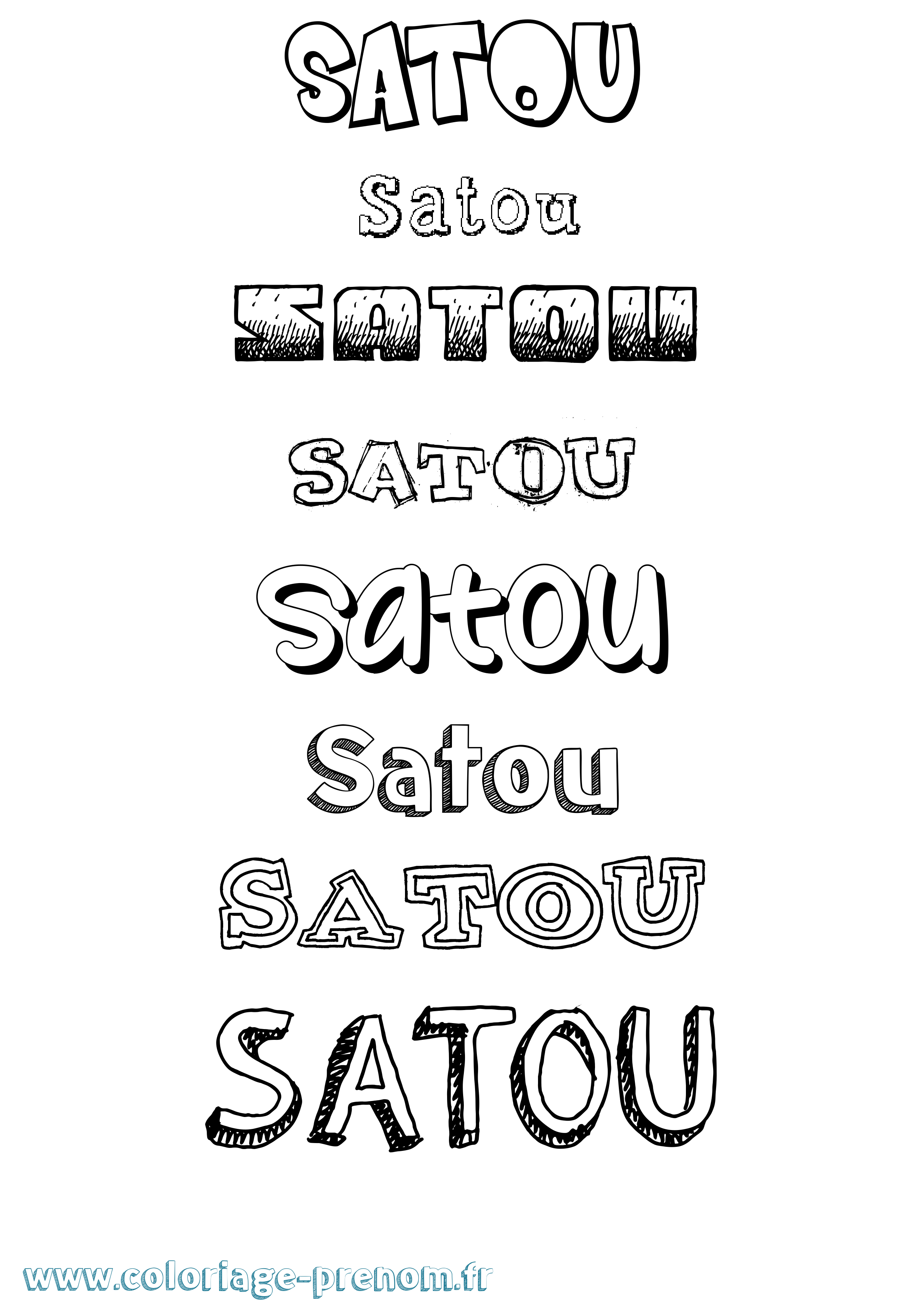 Coloriage Satou Dessiné Coloriage prénom Satou Dessiné