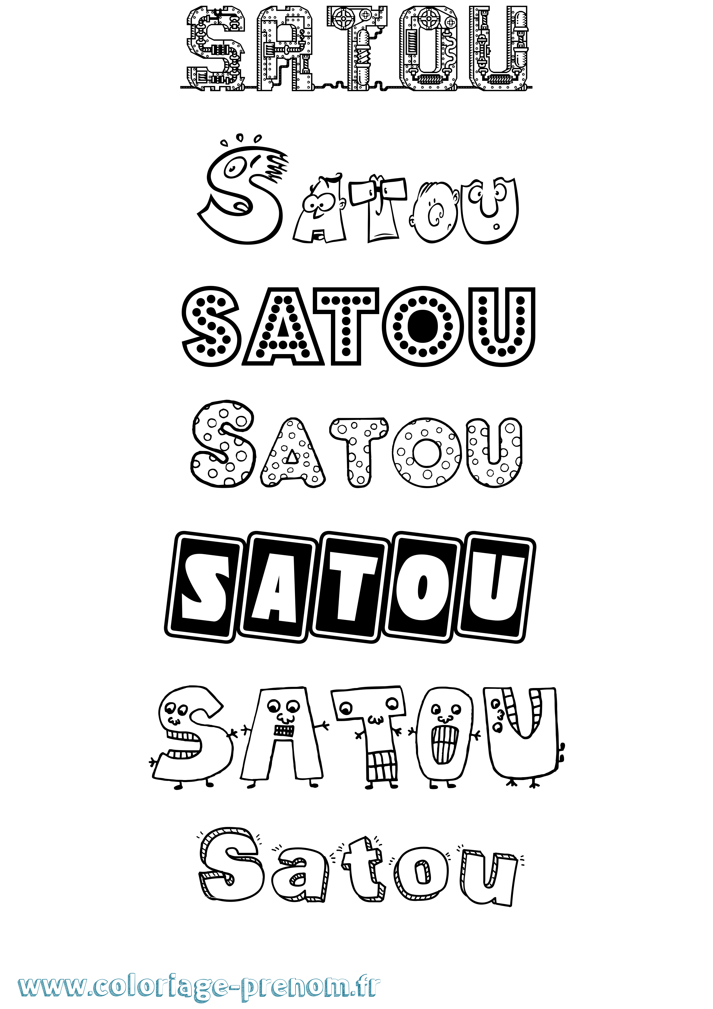 Coloriage Satou Fun Coloriage prénom Satou Fun