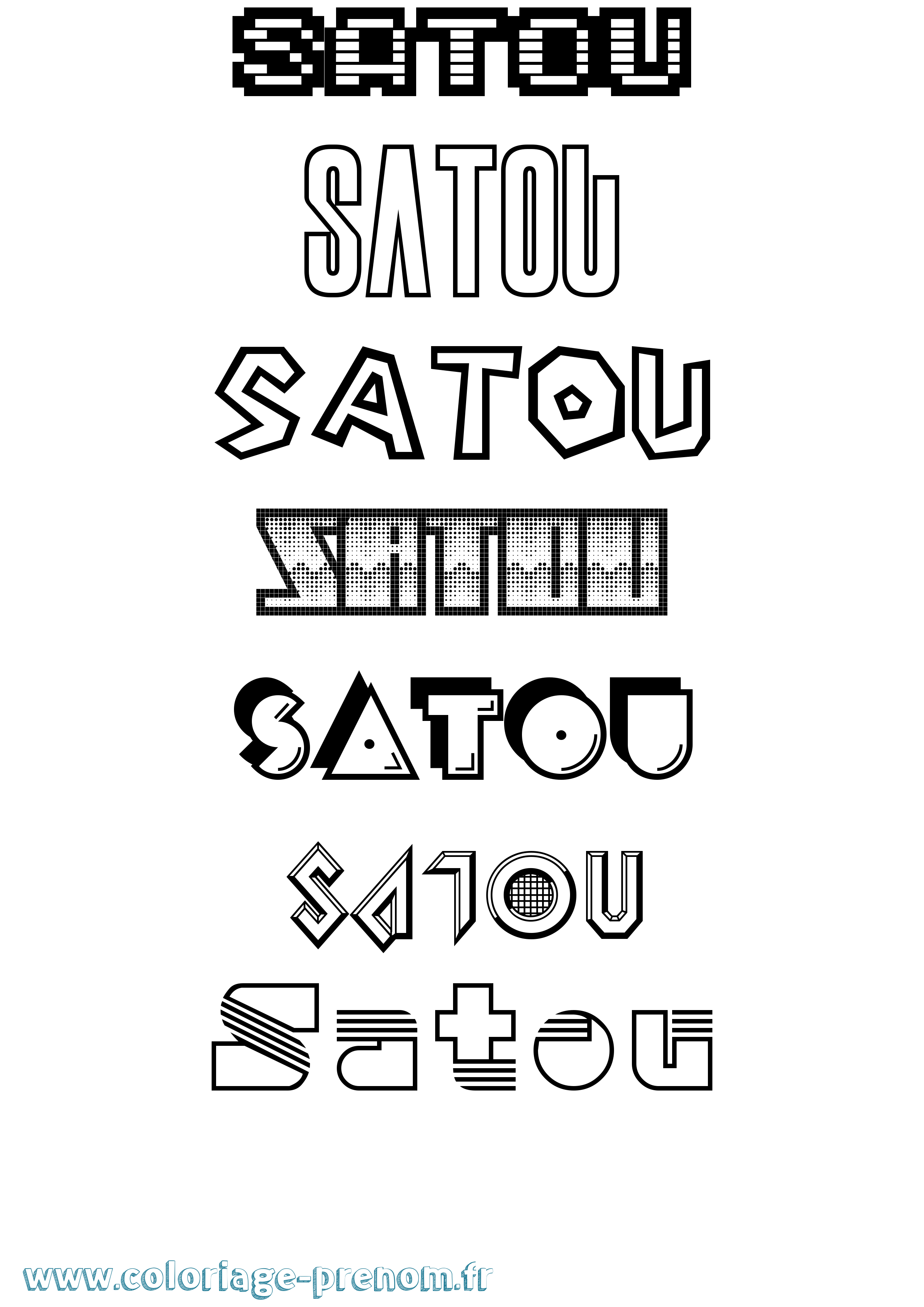 Coloriage Satou Jeux Vidéos Coloriage prénom Satou Jeux Vidéos