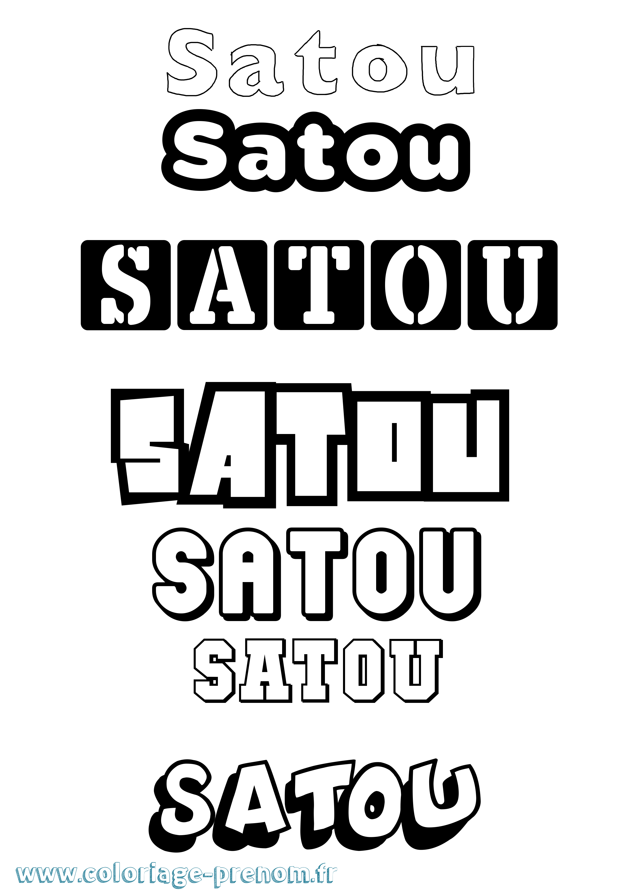 Coloriage Satou Simple Coloriage prénom Satou Simple