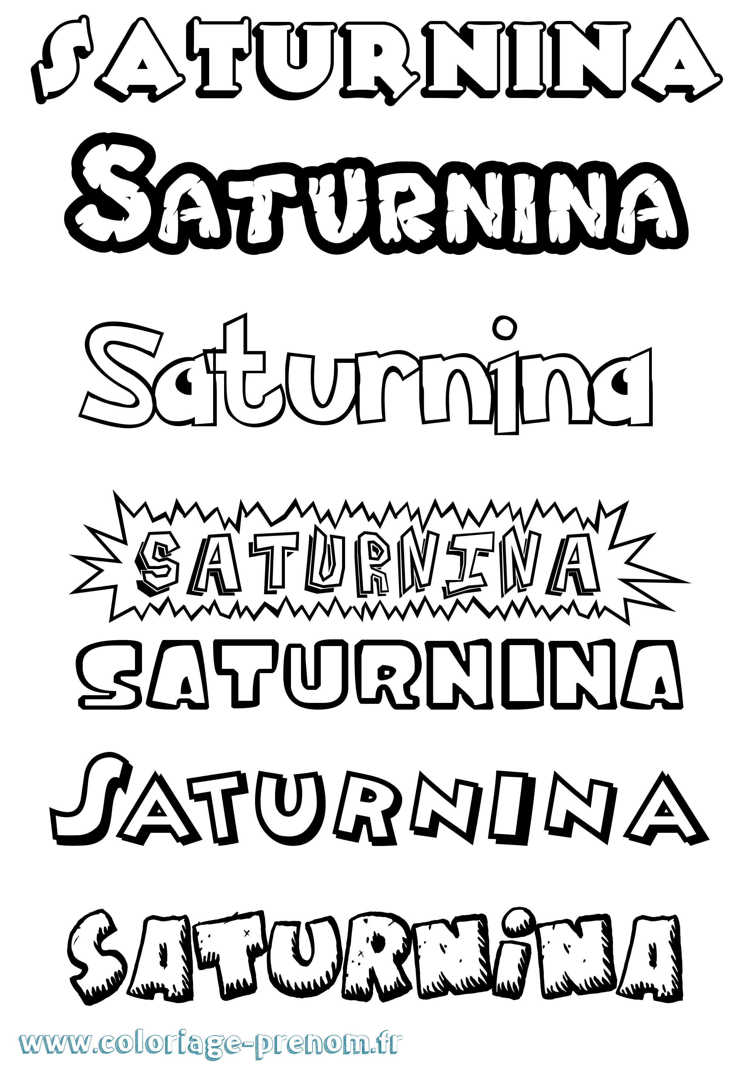 Coloriage Saturnina Dessin Animé Coloriage prénom Saturnina Dessin Animé