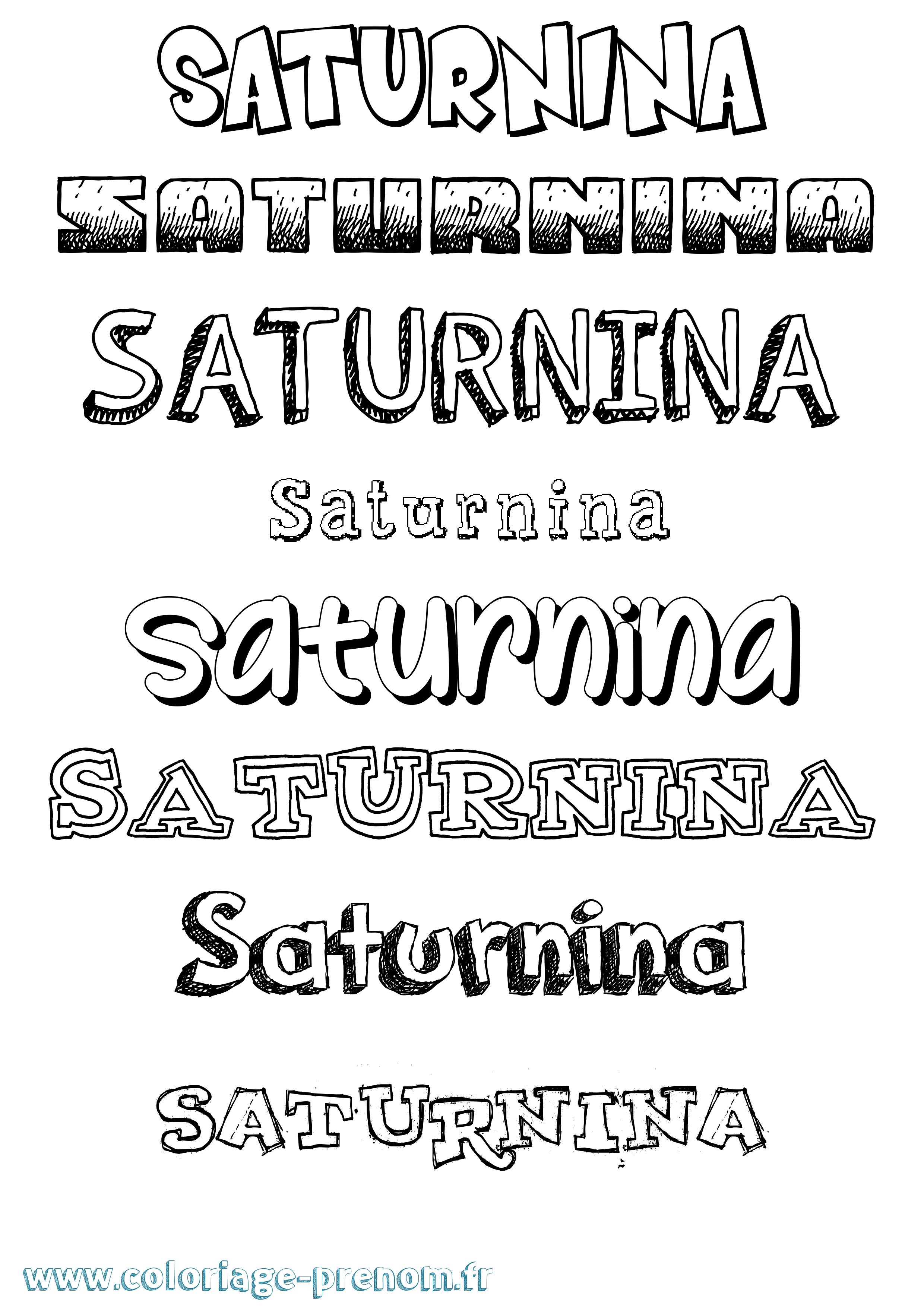 Coloriage Saturnina Dessiné Coloriage prénom Saturnina Dessiné