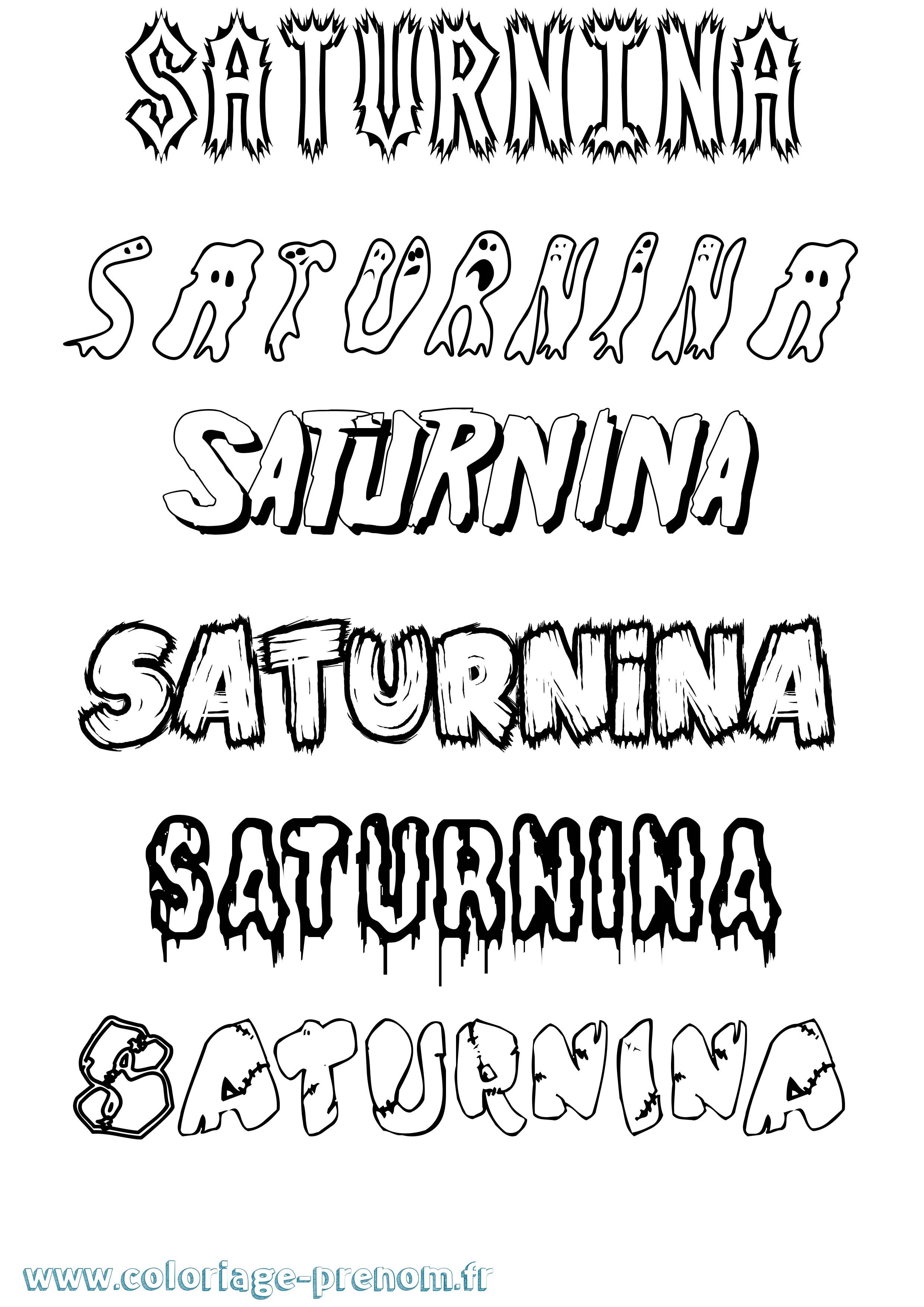 Coloriage Saturnina Frisson Coloriage prénom Saturnina Frisson