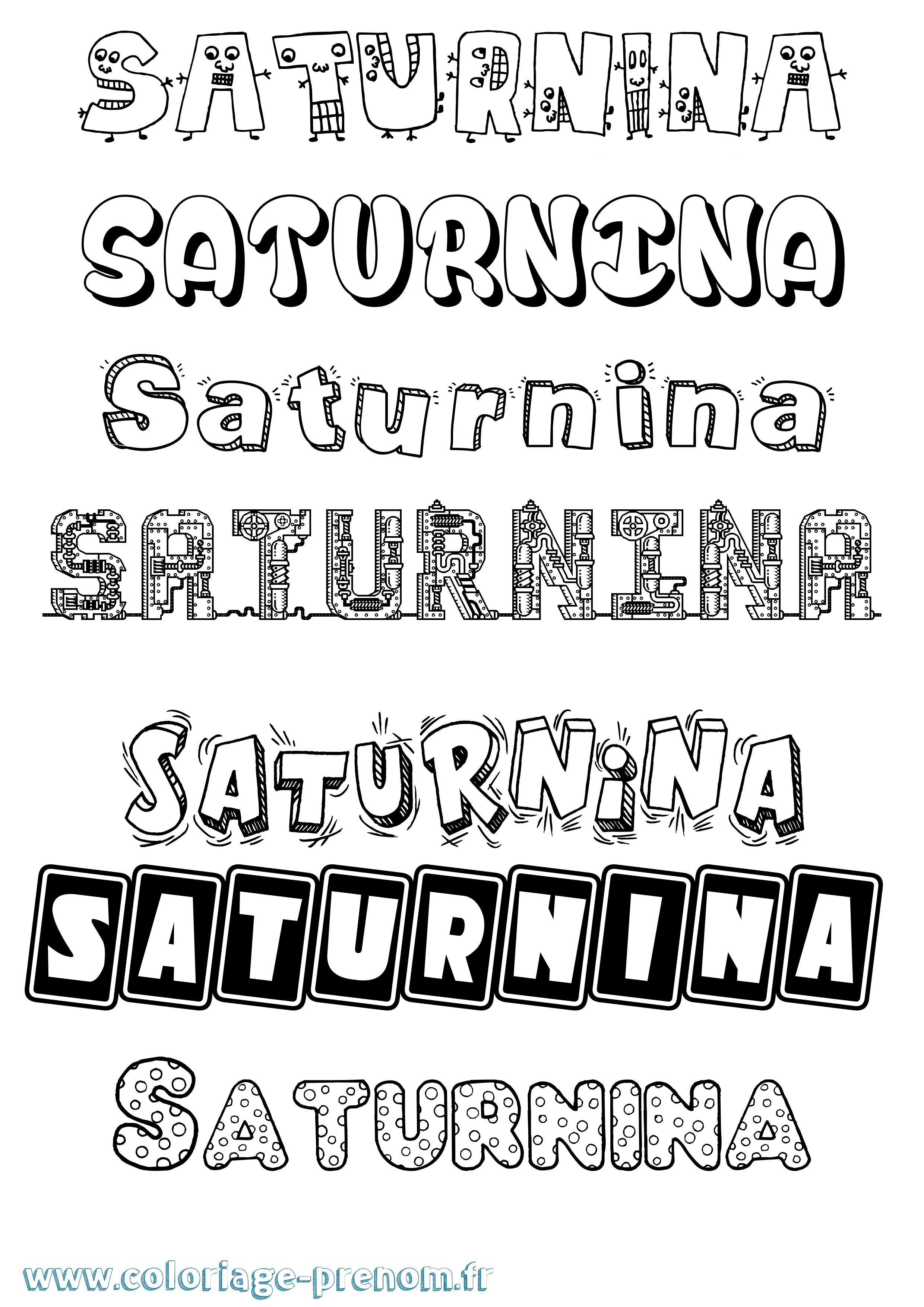 Coloriage Saturnina Fun Coloriage prénom Saturnina Fun