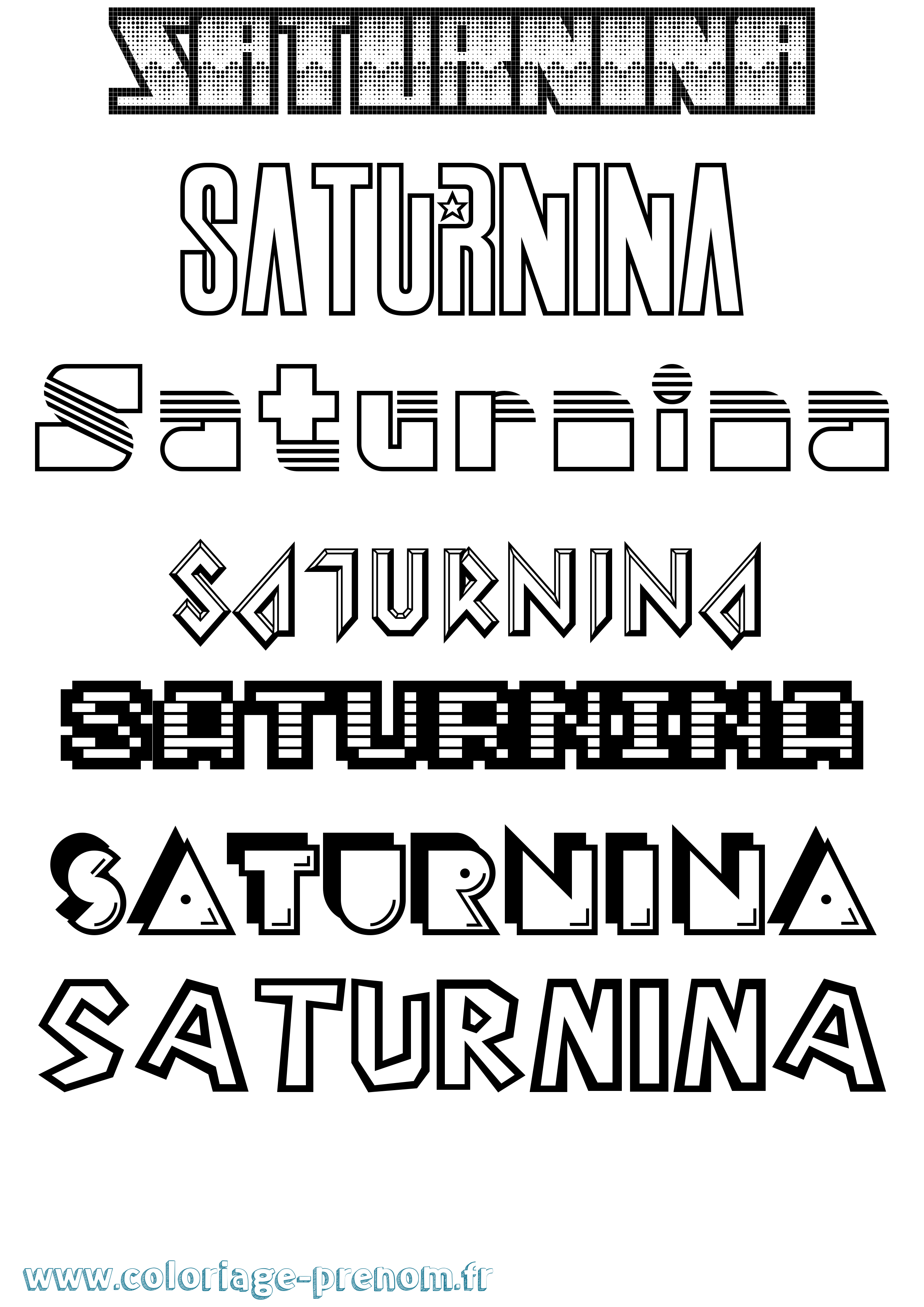 Coloriage Saturnina Jeux Vidéos Coloriage prénom Saturnina Jeux Vidéos