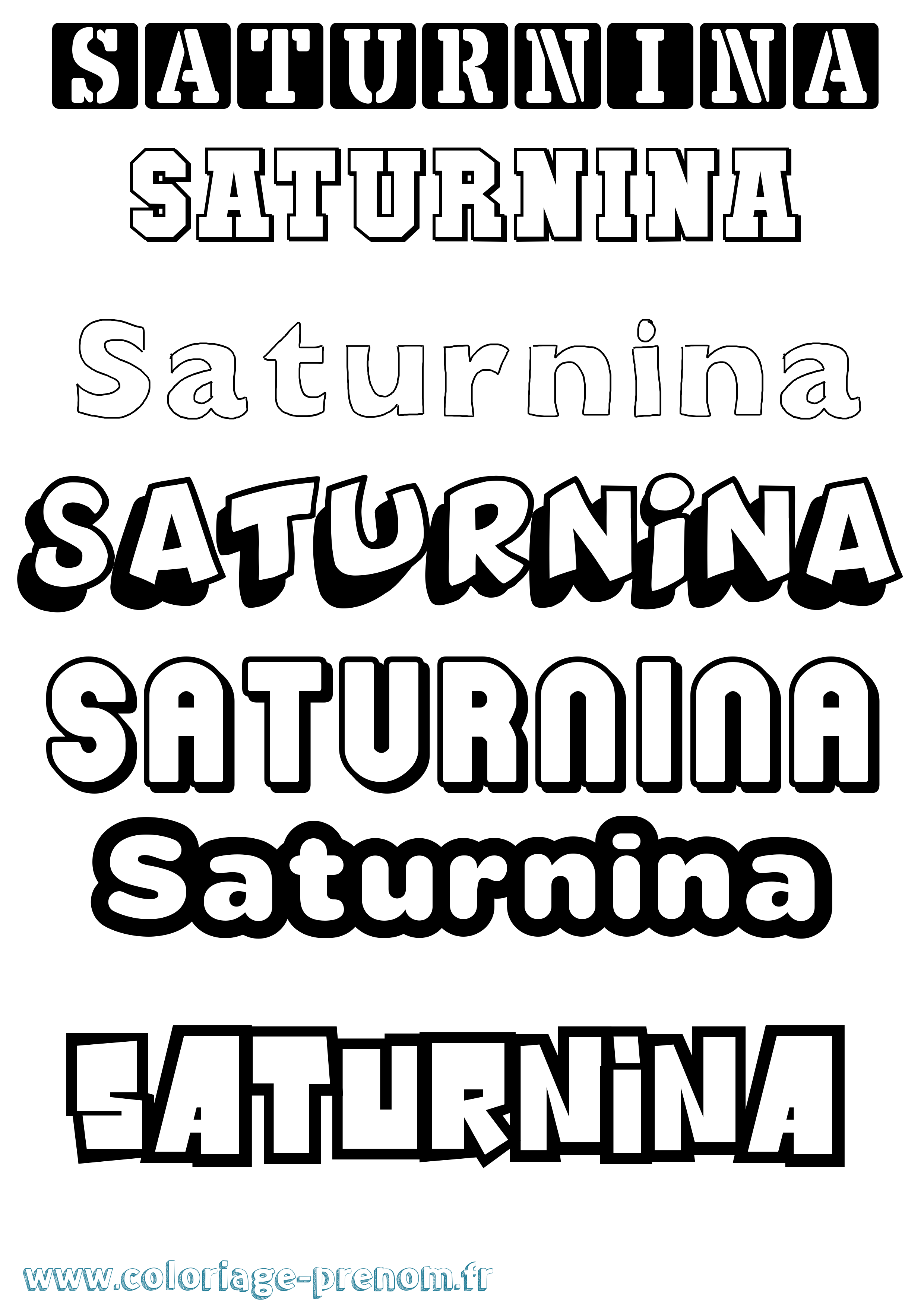 Coloriage Saturnina Simple Coloriage prénom Saturnina Simple