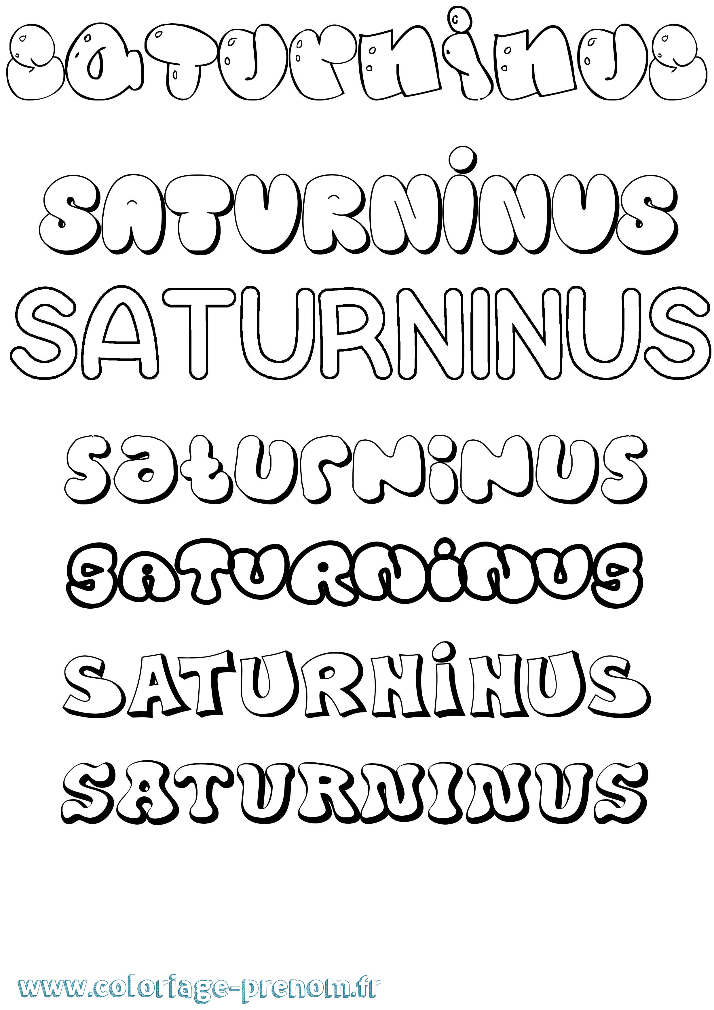 Coloriage Saturninus Bubble Coloriage prénom Saturninus Bubble