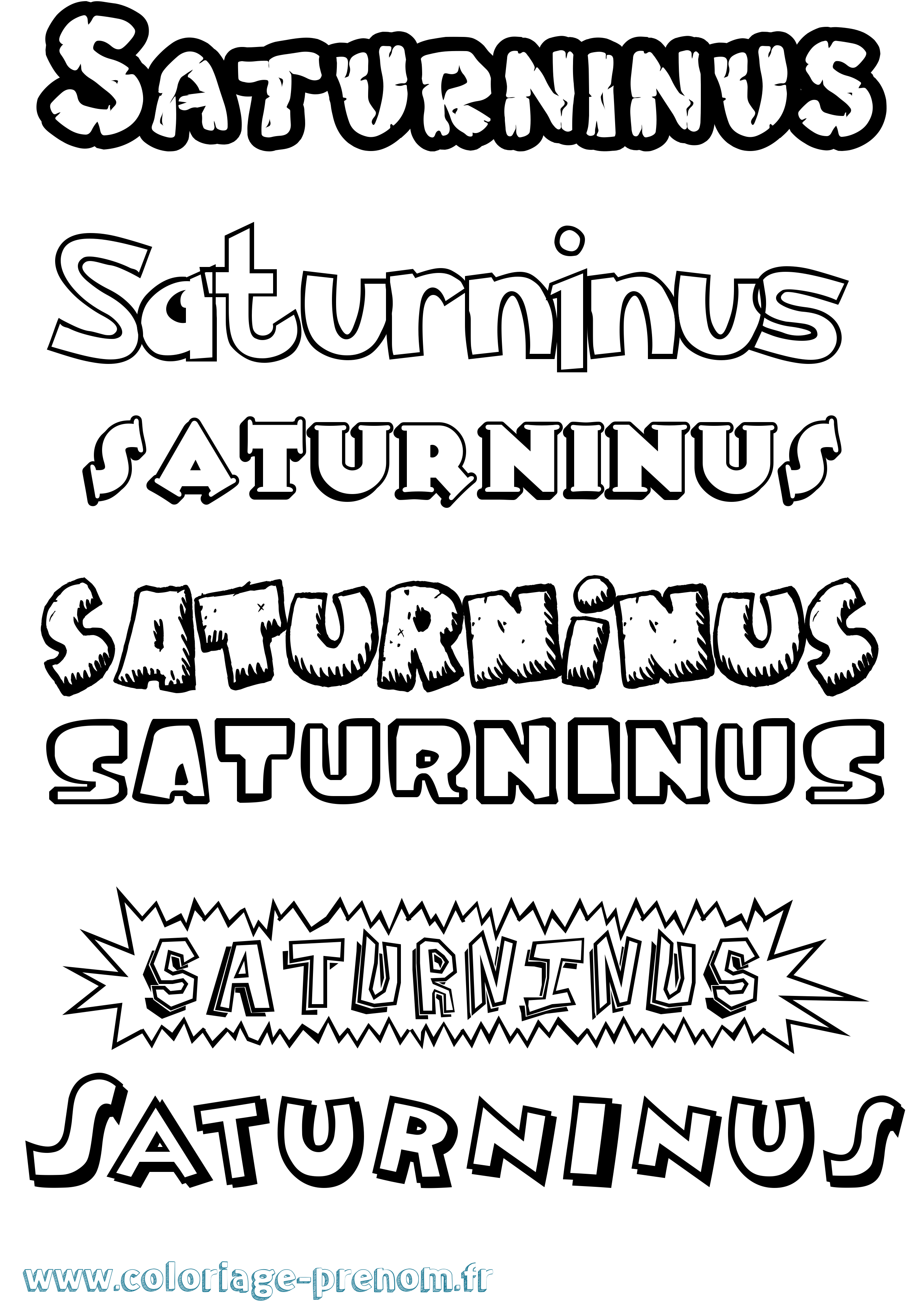 Coloriage Saturninus Dessin Animé Coloriage prénom Saturninus Dessin Animé