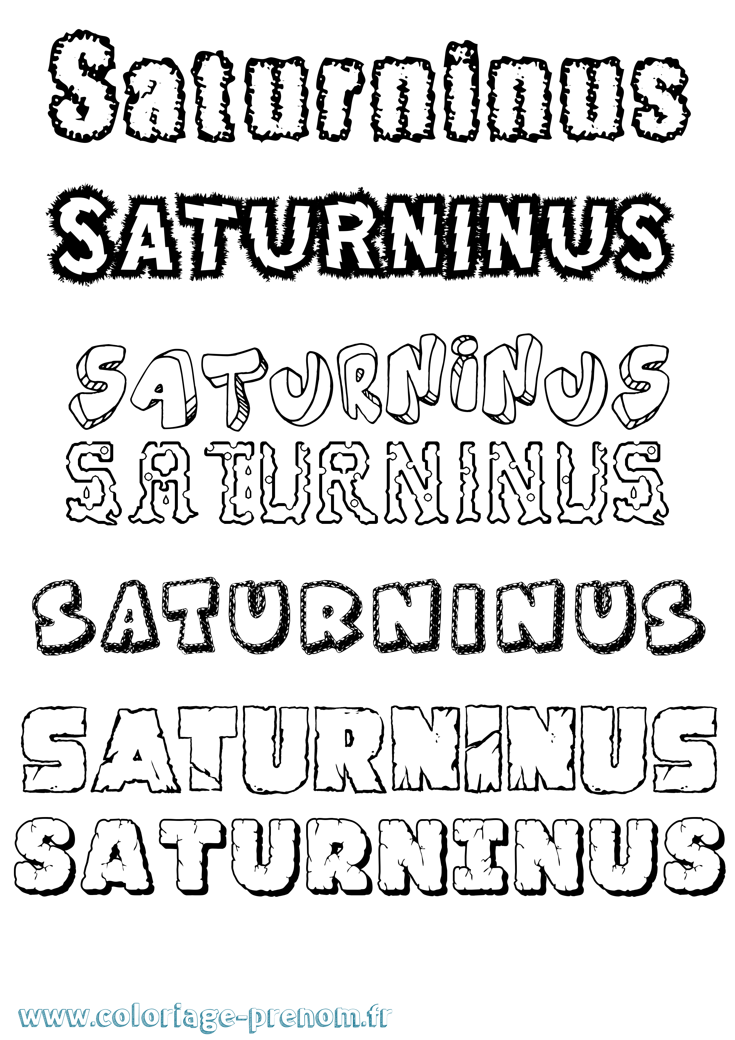 Coloriage Saturninus Destructuré Coloriage prénom Saturninus Destructuré