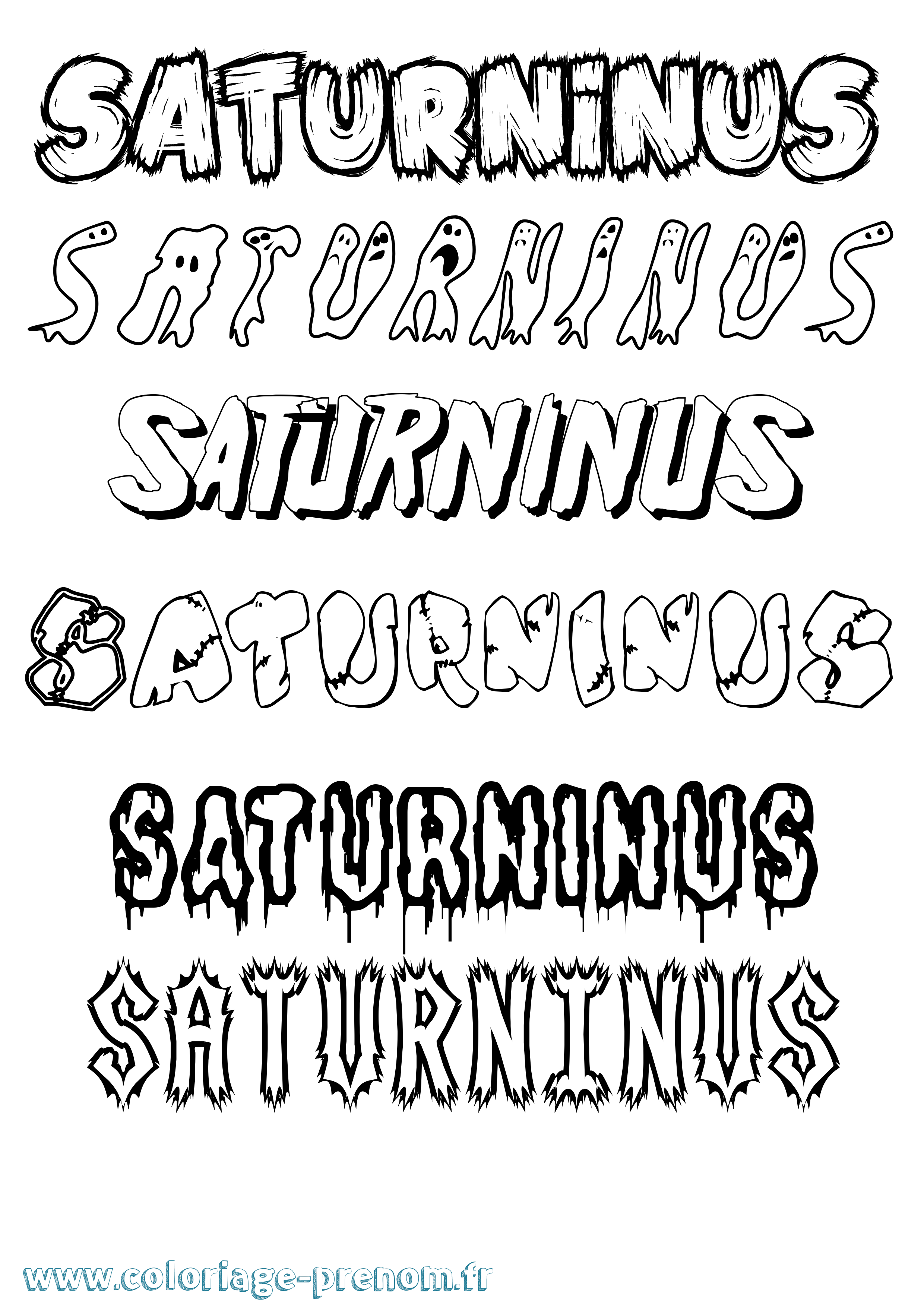 Coloriage Saturninus Frisson Coloriage prénom Saturninus Frisson