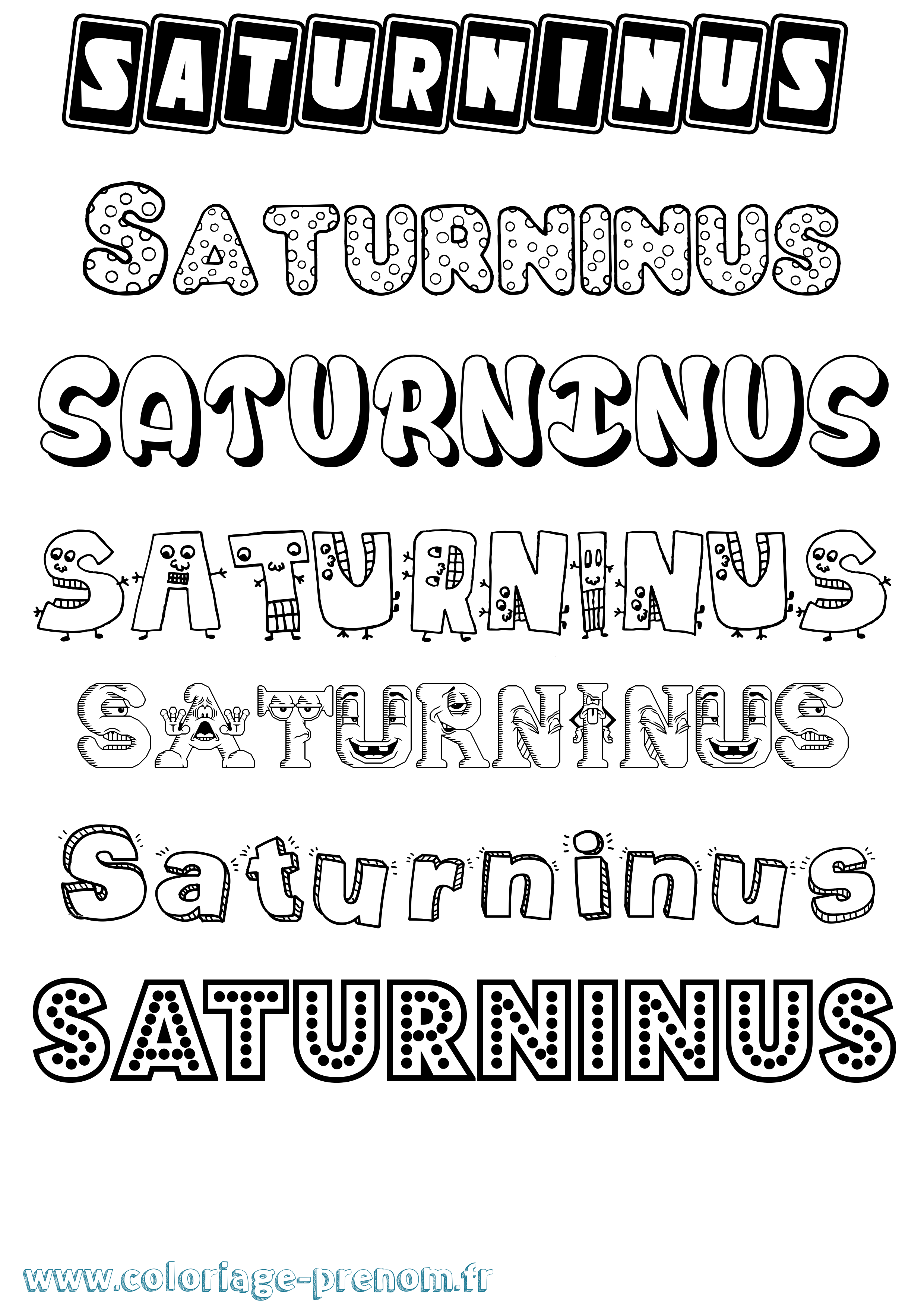 Coloriage Saturninus Fun Coloriage prénom Saturninus Fun