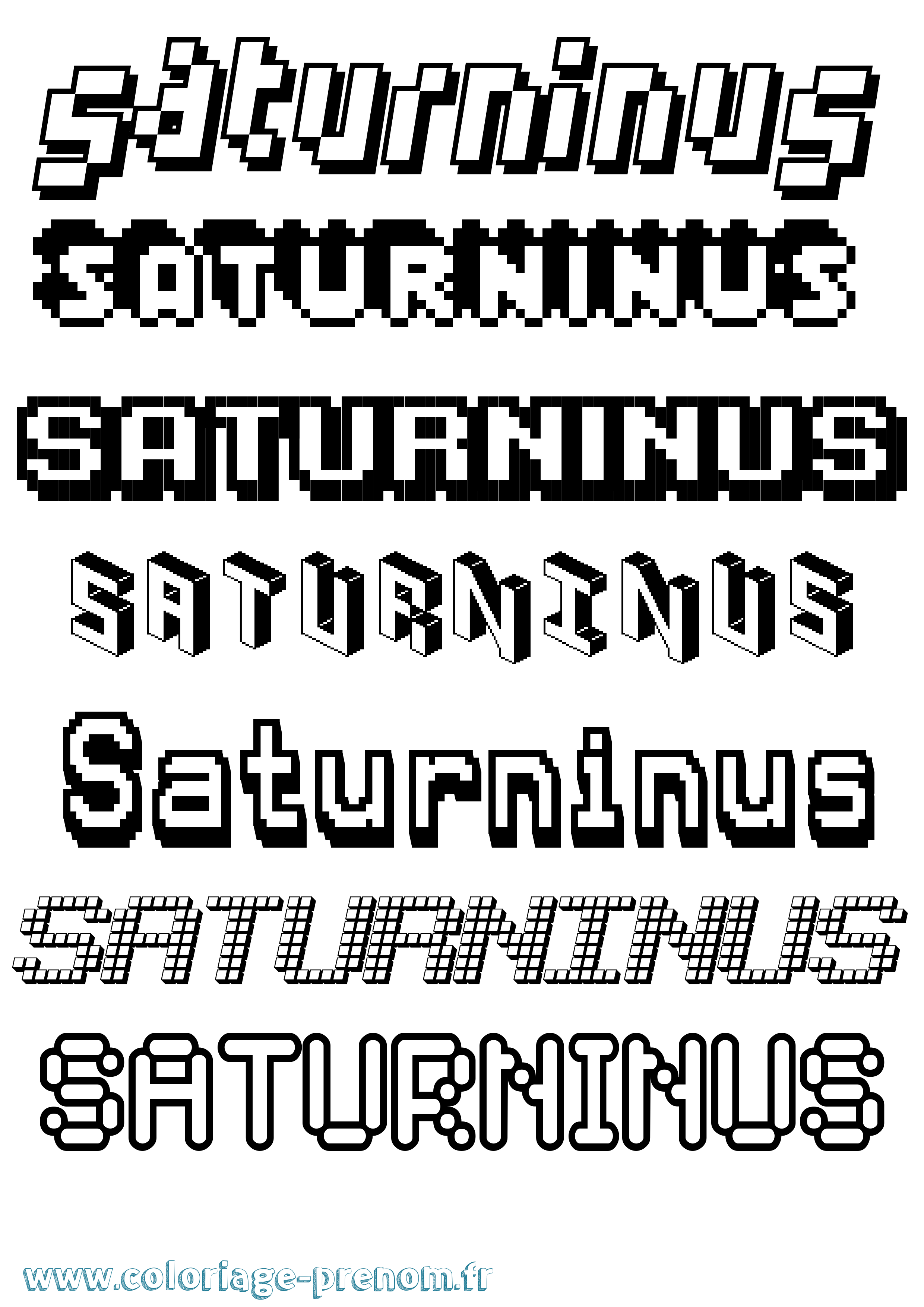 Coloriage Saturninus Pixel Coloriage prénom Saturninus Pixel