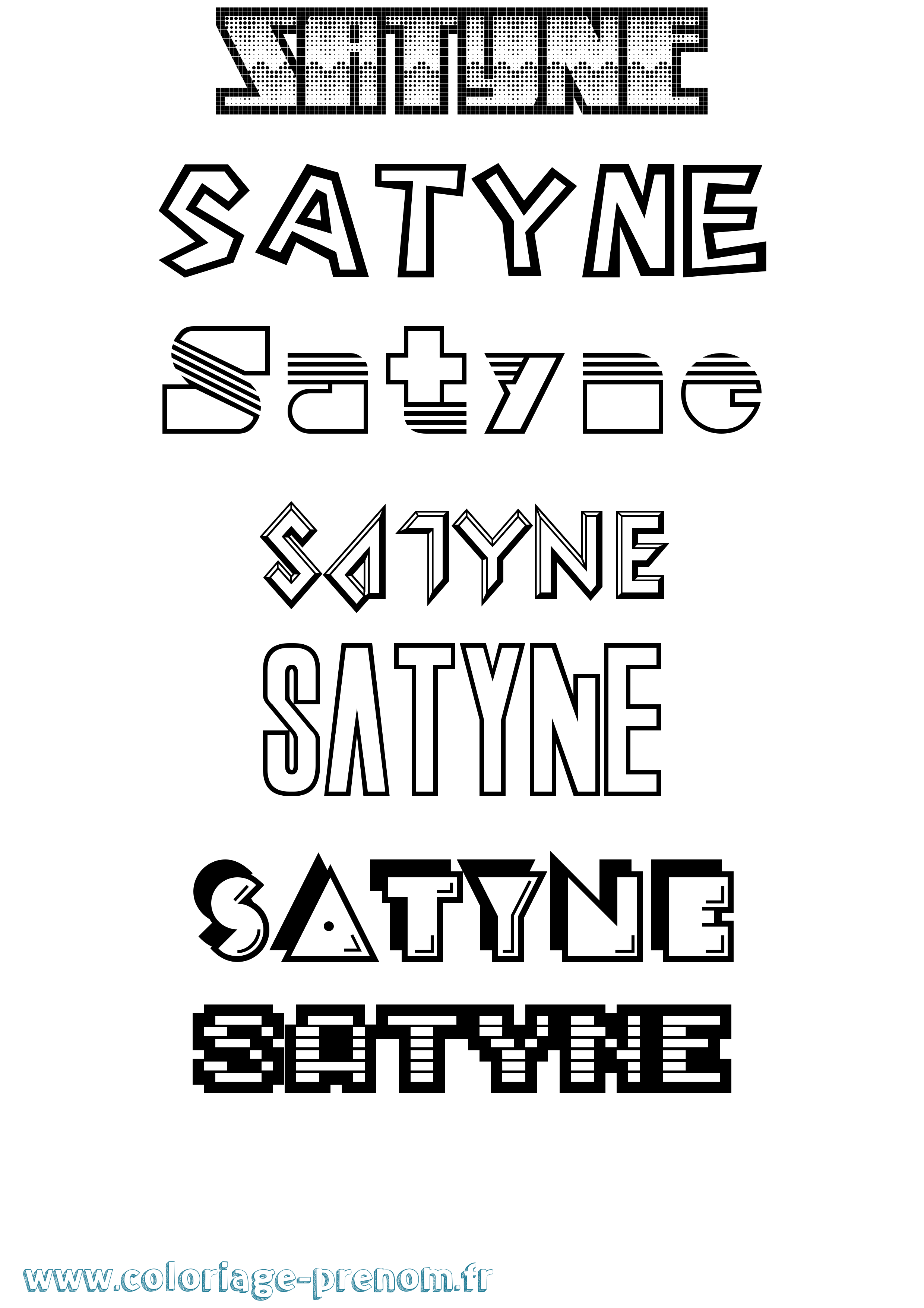 Coloriage Satyne Jeux Vidéos Coloriage prénom Satyne Jeux Vidéos