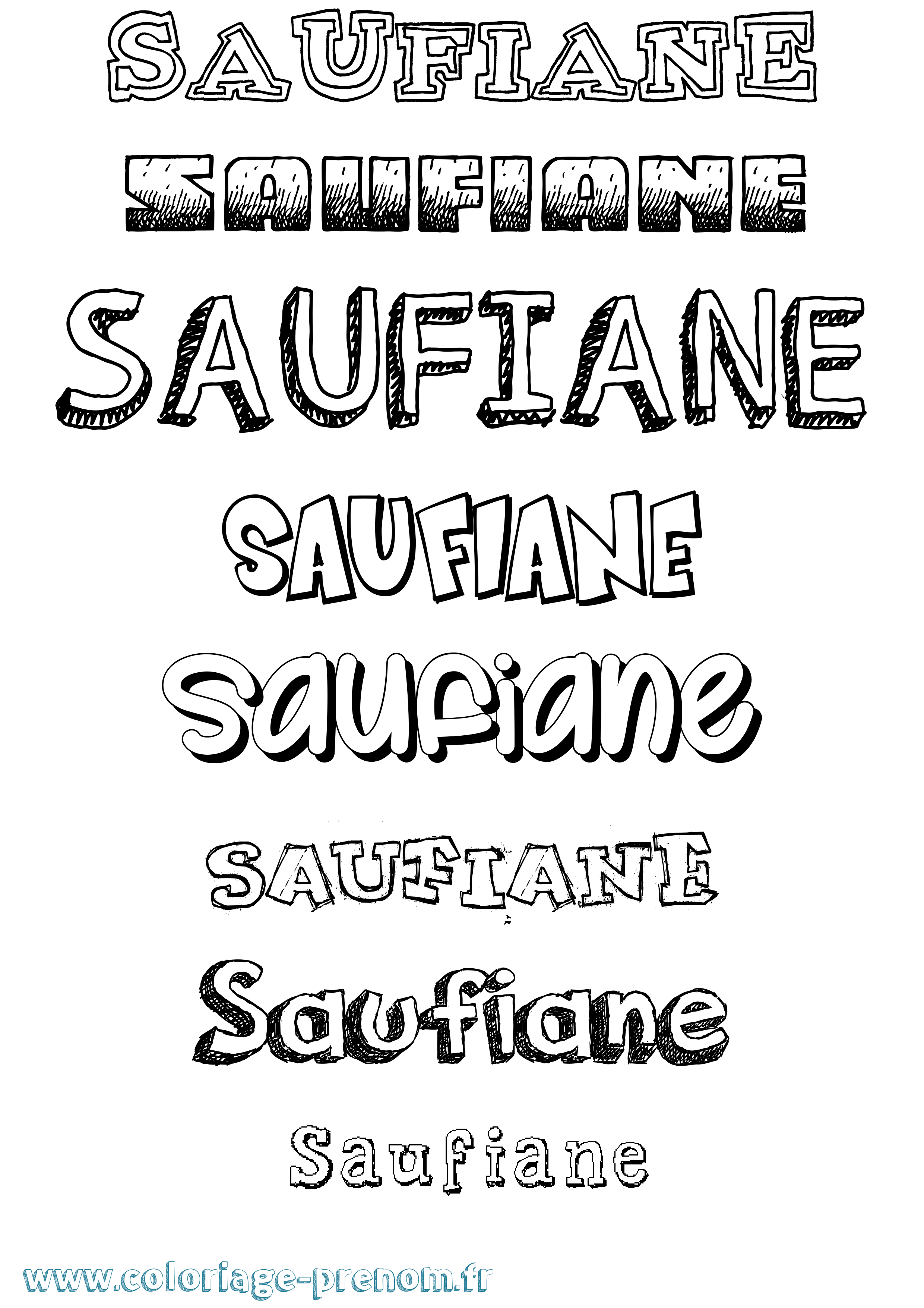 Coloriage Saufiane Dessiné Coloriage prénom Saufiane Dessiné