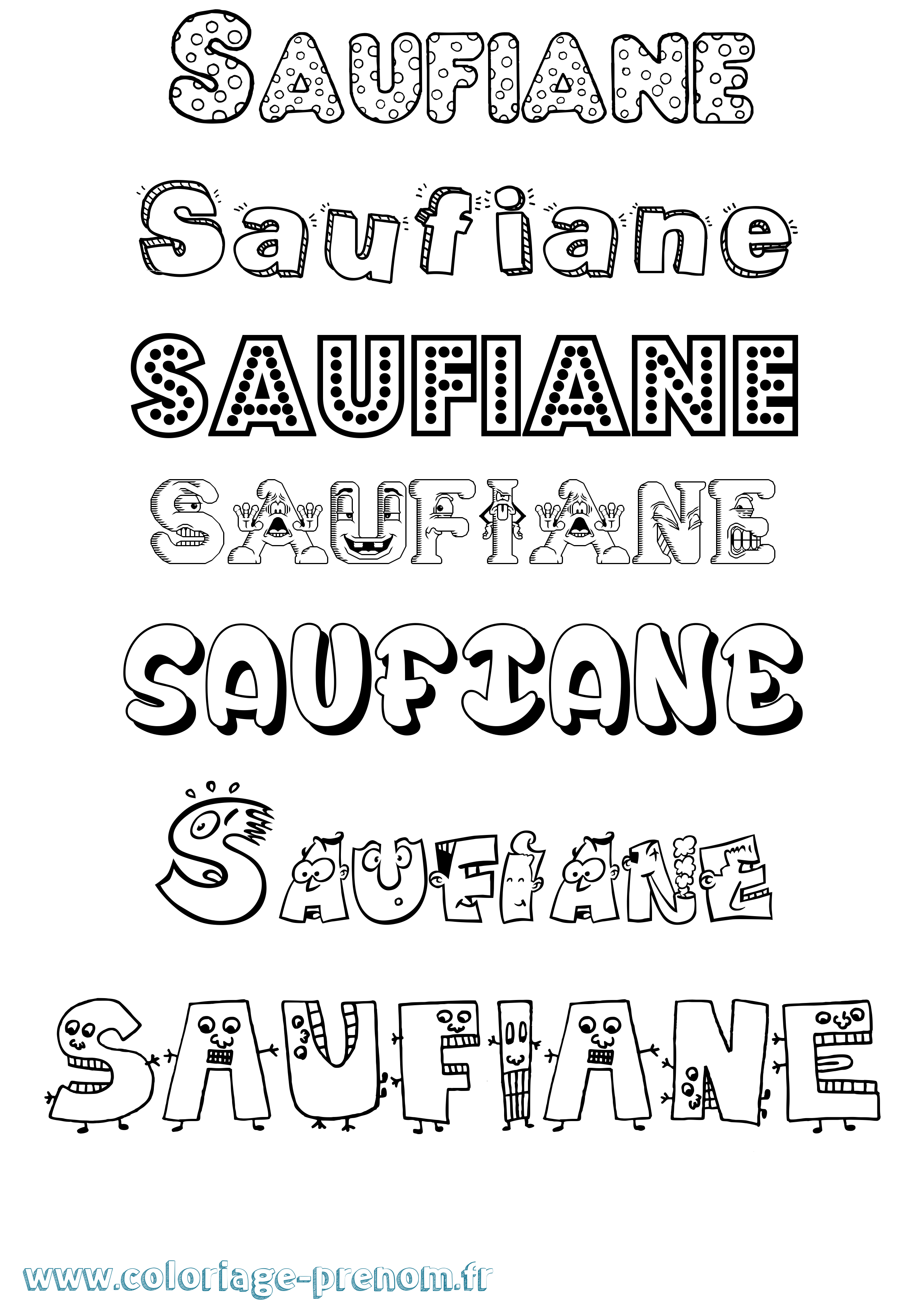 Coloriage Saufiane Fun Coloriage prénom Saufiane Fun