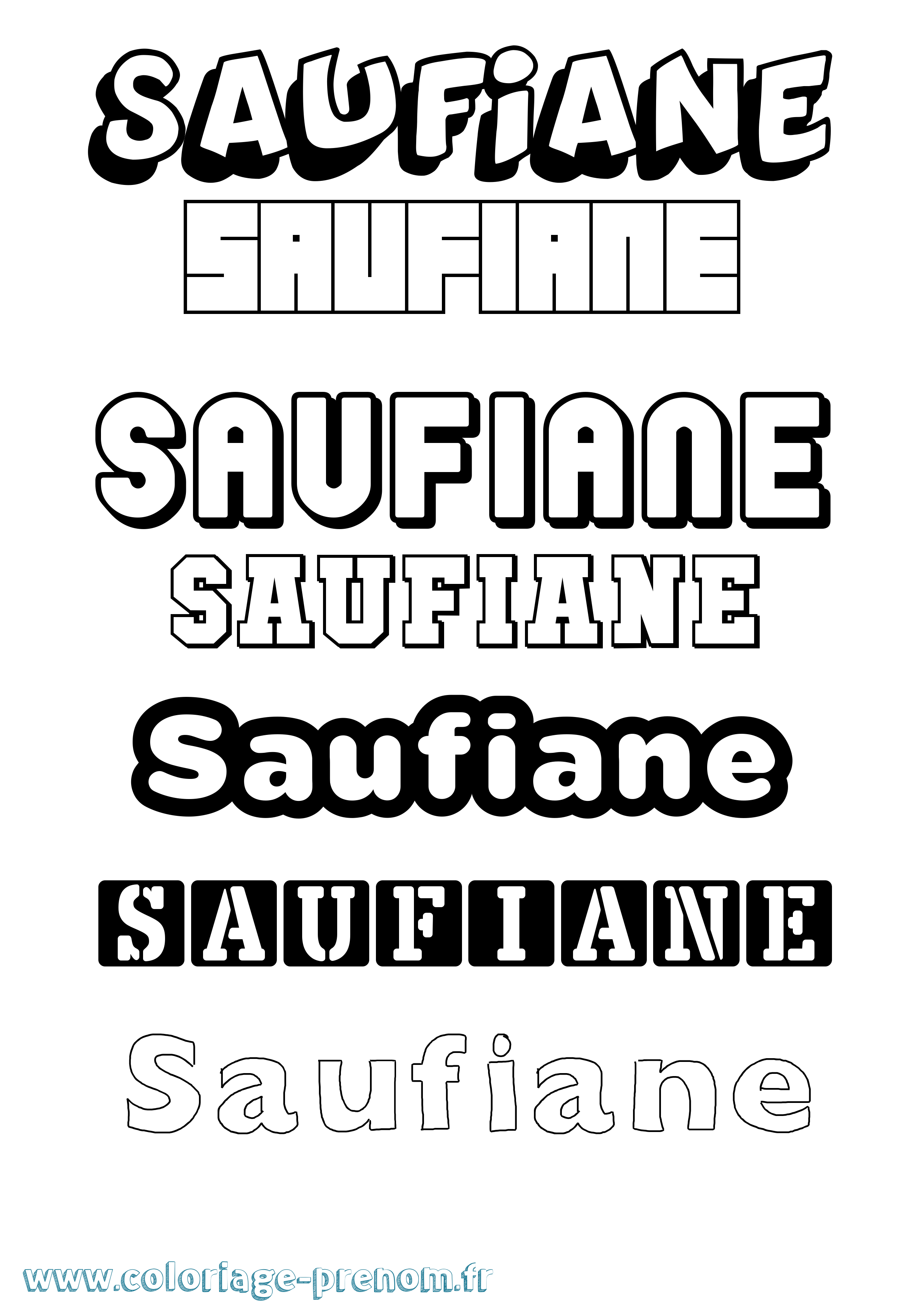 Coloriage Saufiane Simple Coloriage prénom Saufiane Simple