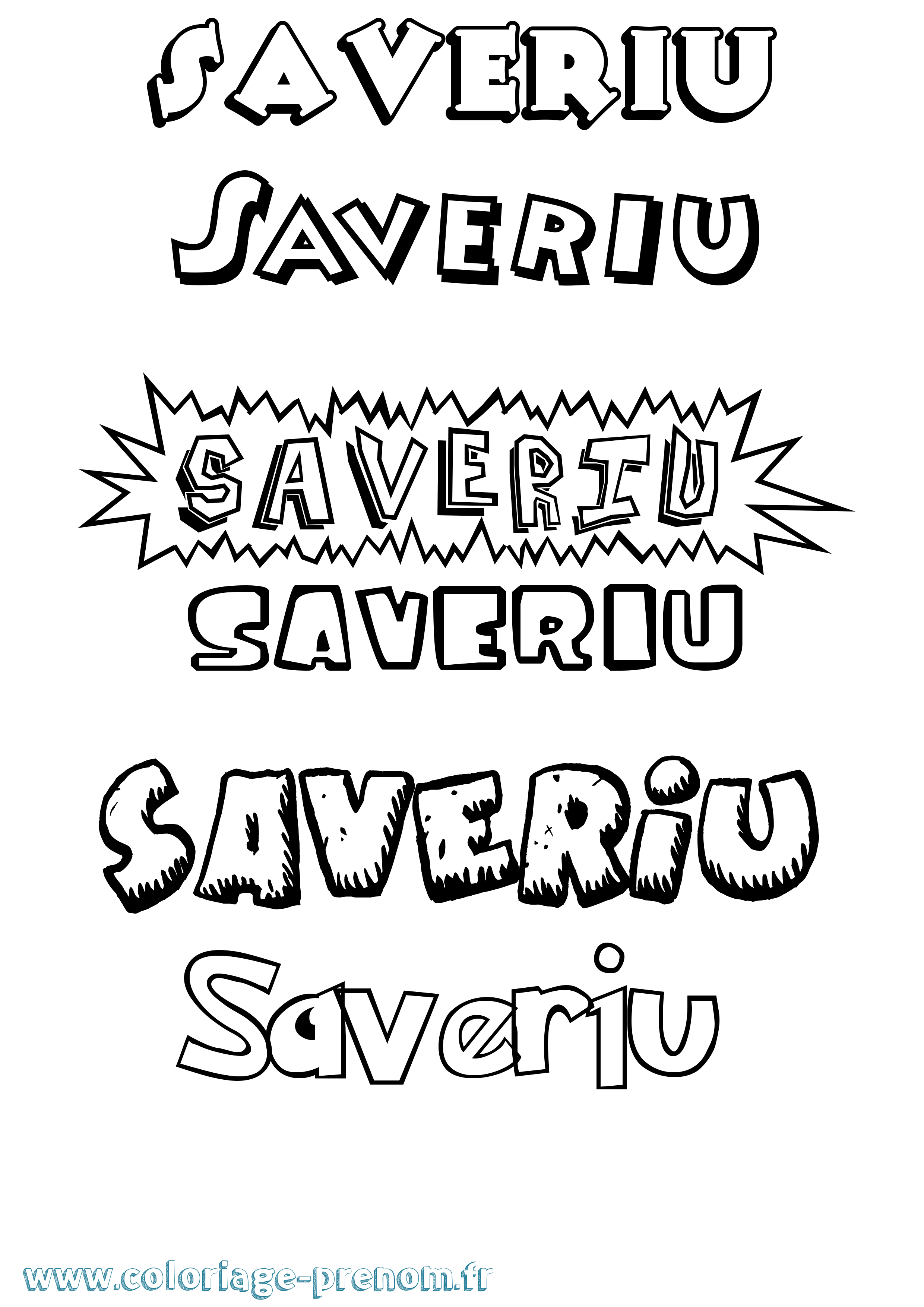 Coloriage Saveriu Dessin Animé Coloriage prénom Saveriu Dessin Animé