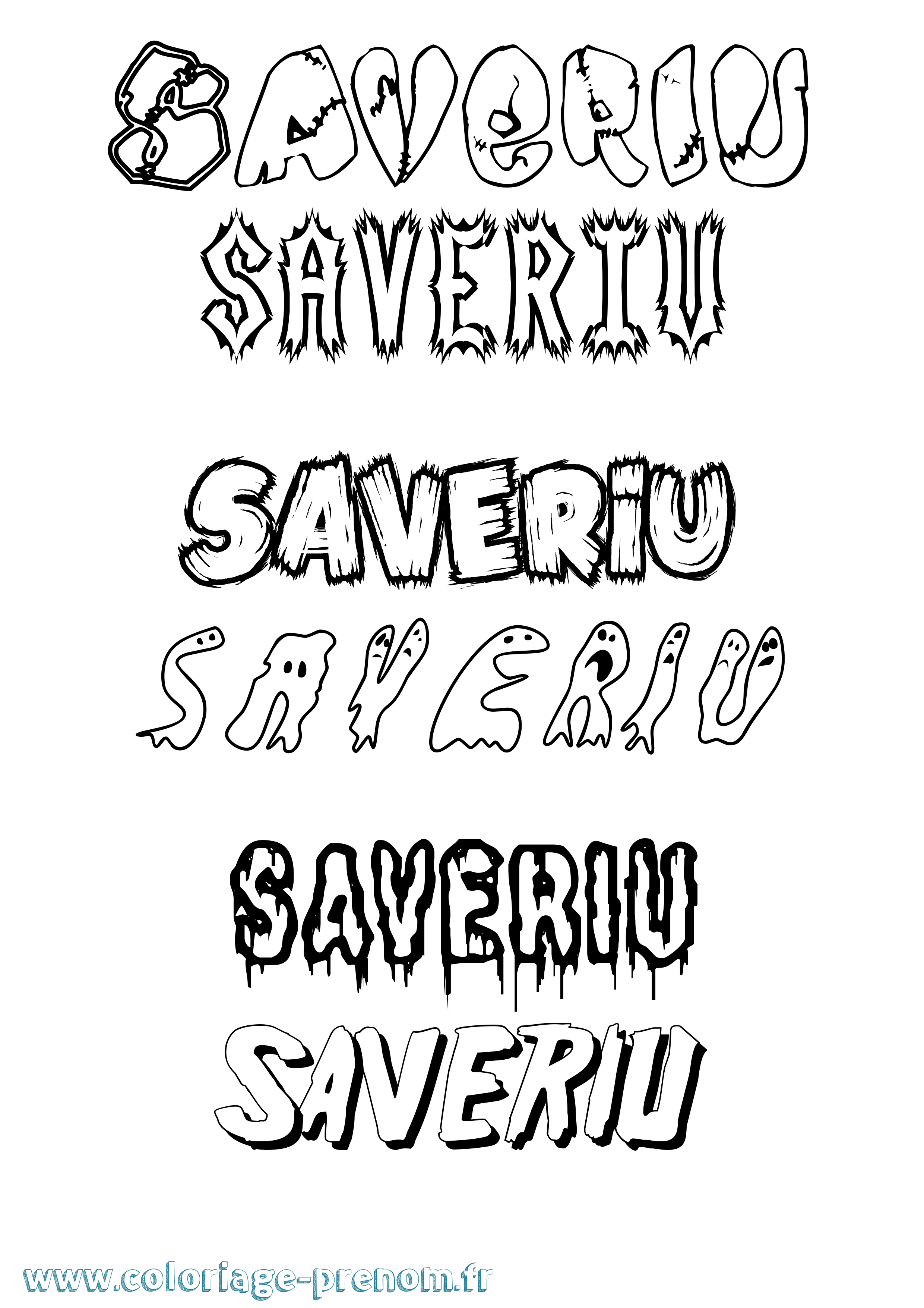 Coloriage Saveriu Frisson Coloriage prénom Saveriu Frisson