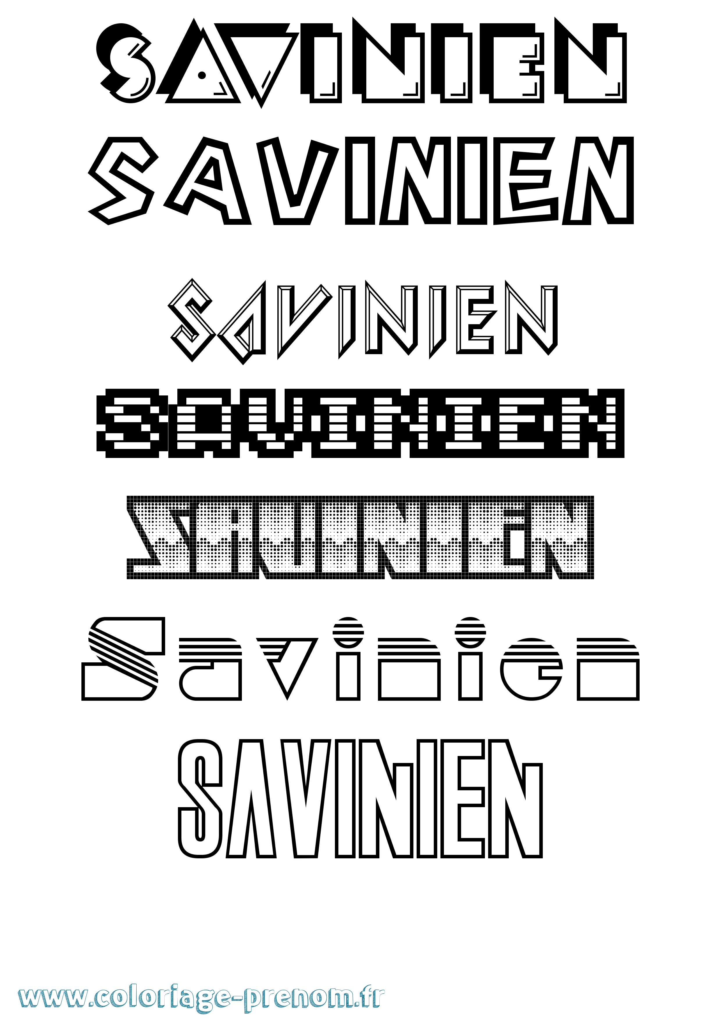 Coloriage Savinien Jeux Vidéos Coloriage prénom Savinien Jeux Vidéos