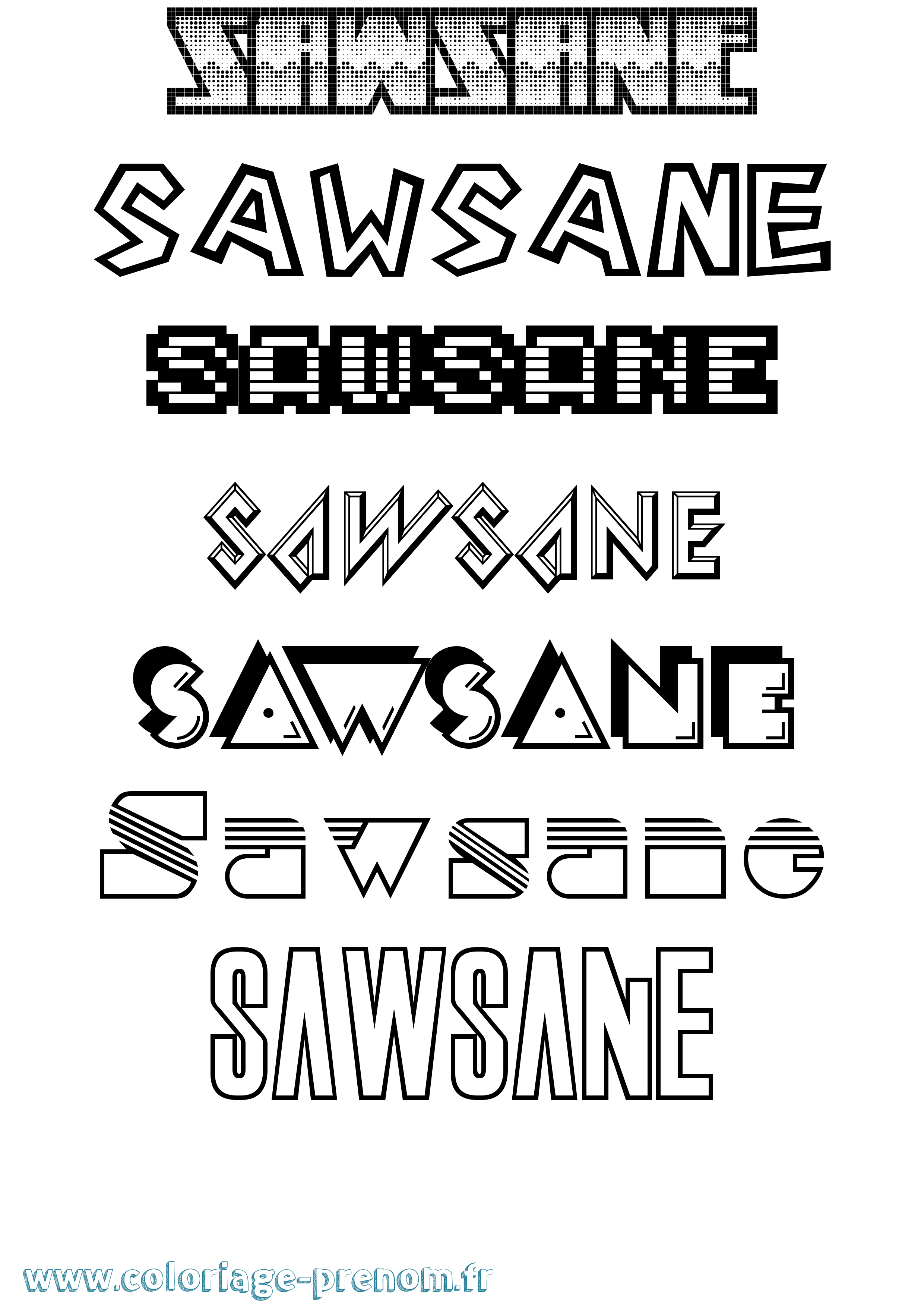 Coloriage Sawsane Jeux Vidéos Coloriage prénom Sawsane Jeux Vidéos