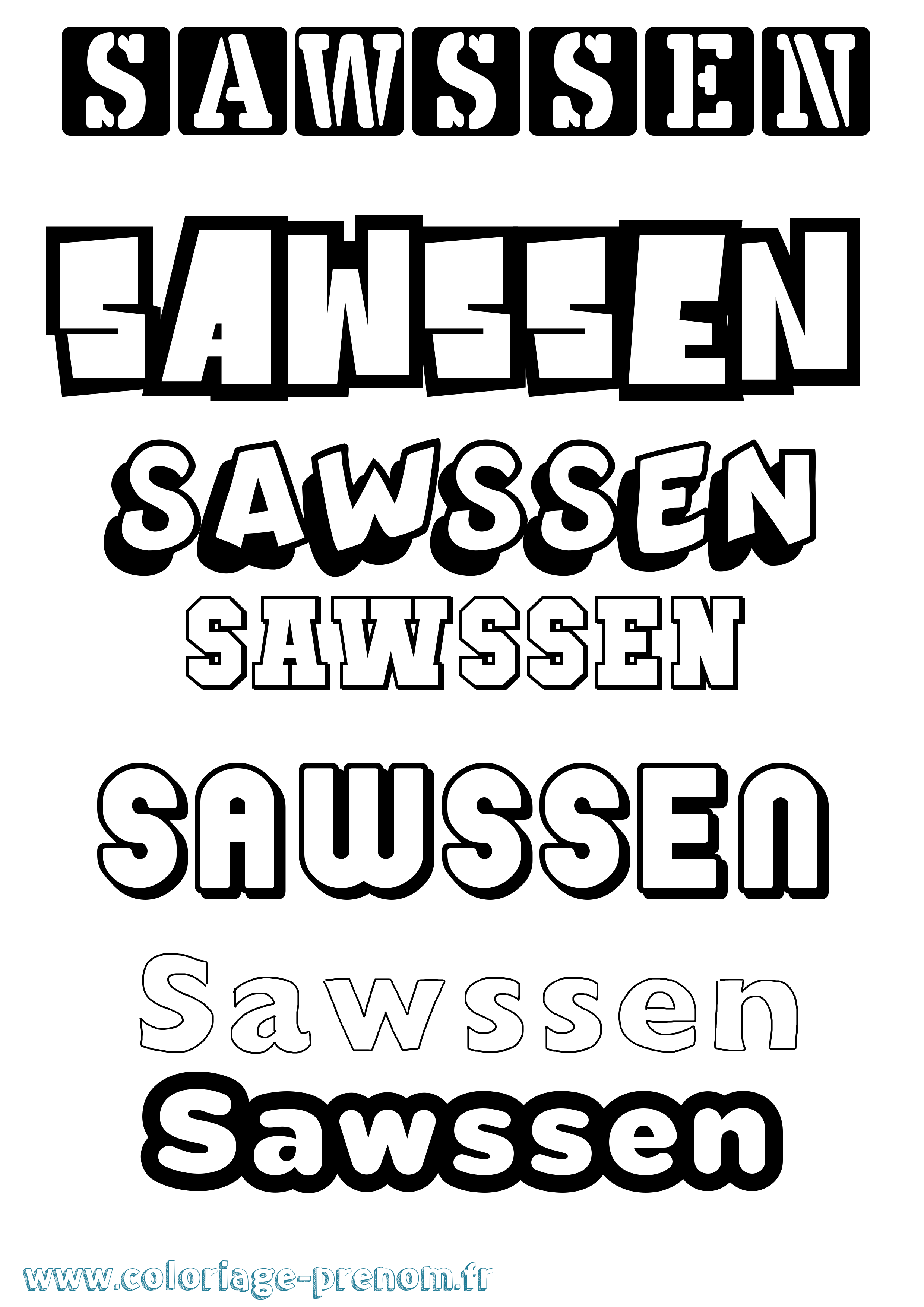 Coloriage Sawssen Simple Coloriage prénom Sawssen Simple