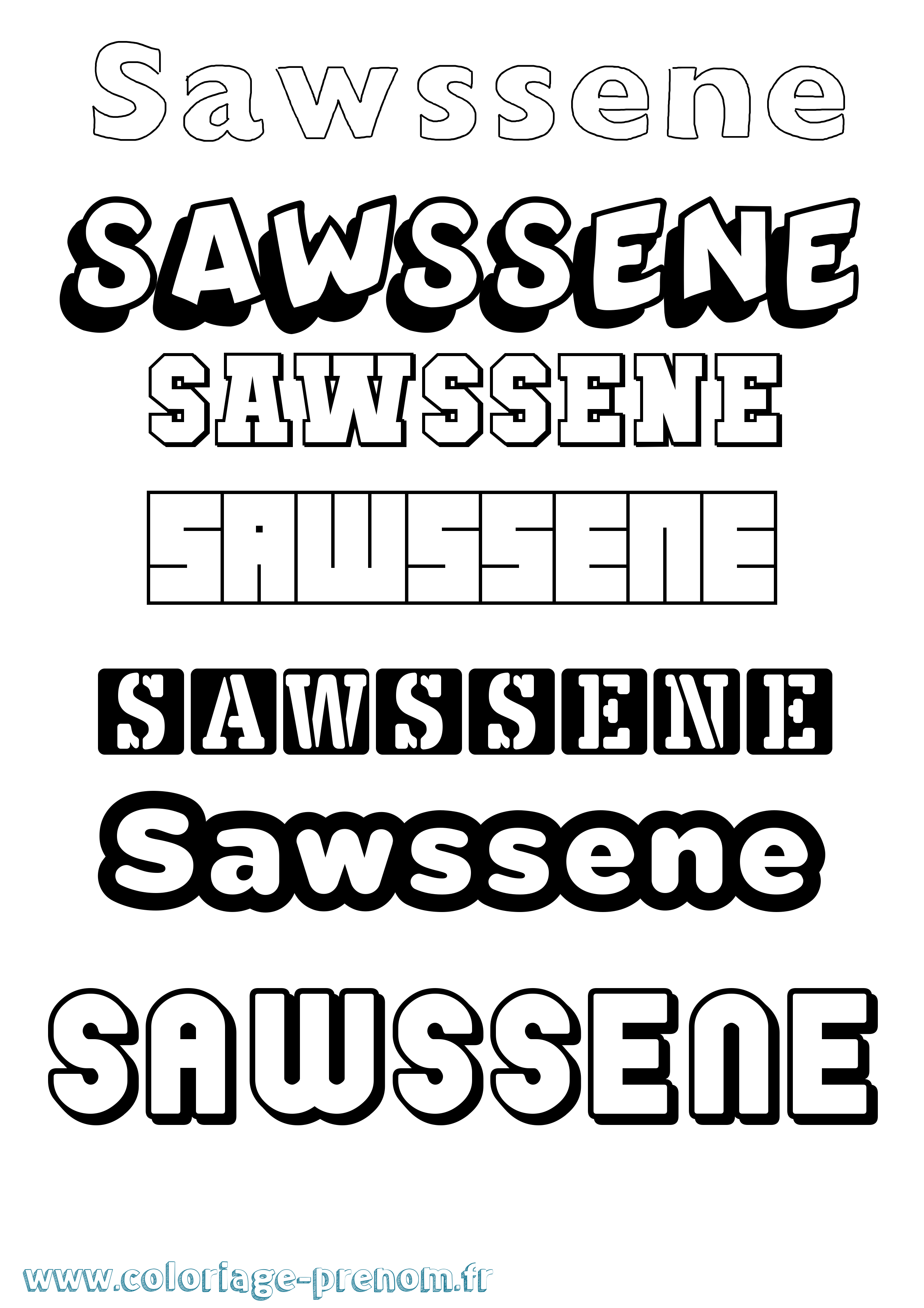 Coloriage Sawssene Simple Coloriage prénom Sawssene Simple