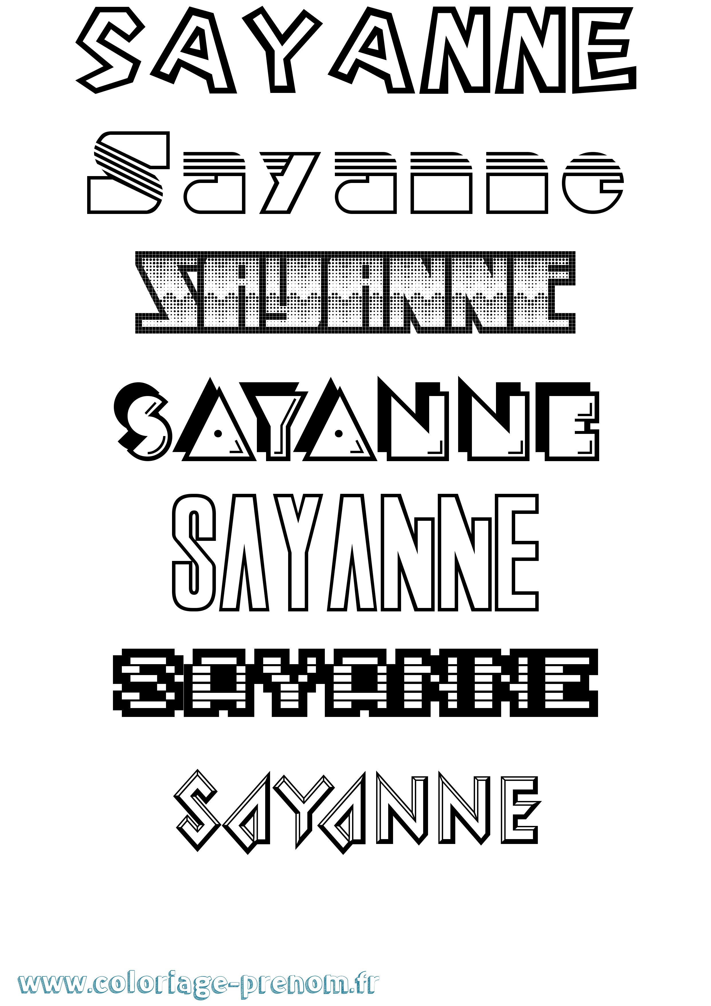 Coloriage Sayanne Jeux Vidéos Coloriage prénom Sayanne Jeux Vidéos