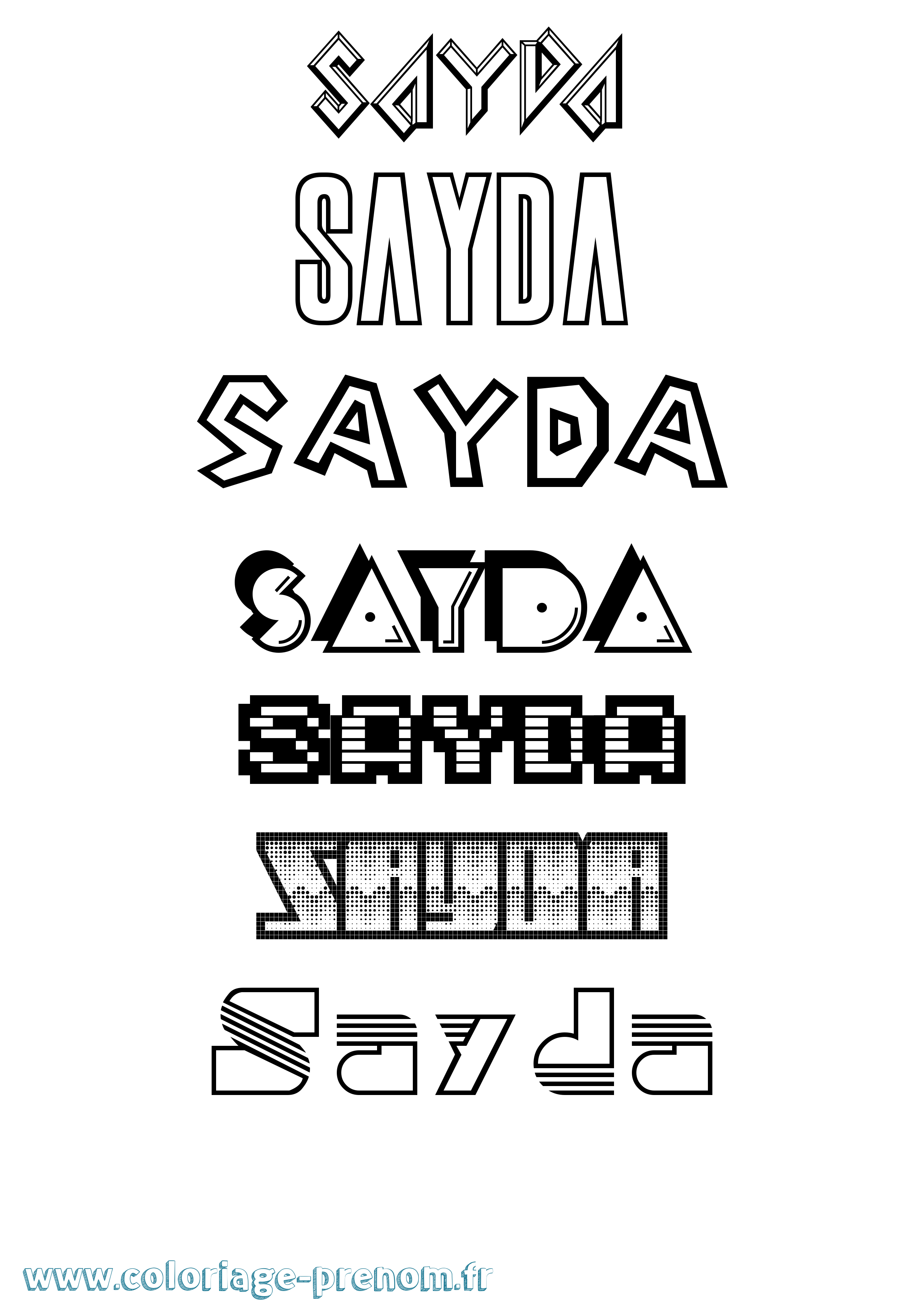 Coloriage Sayda Jeux Vidéos Coloriage prénom Sayda Jeux Vidéos