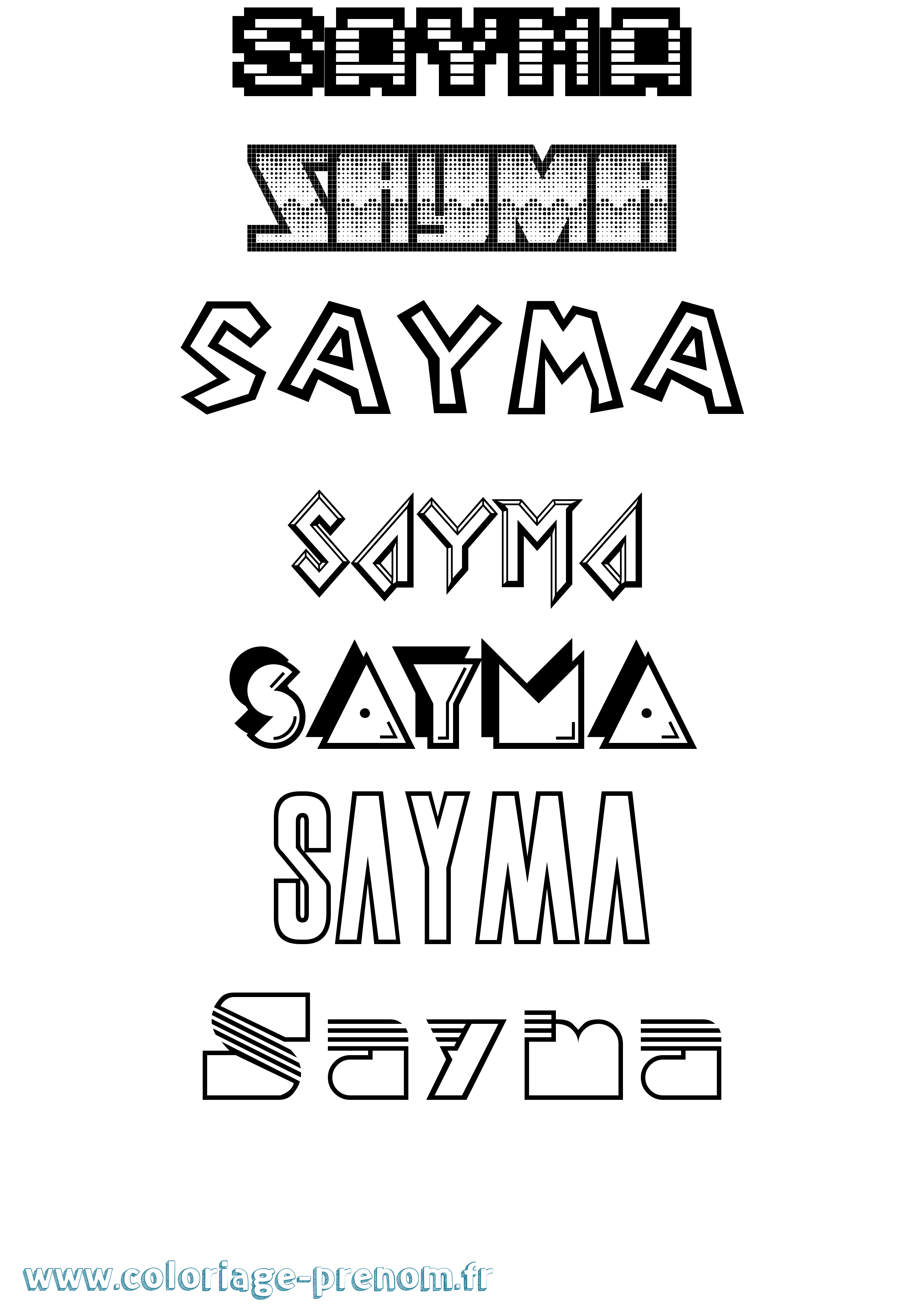 Coloriage Sayma Jeux Vidéos Coloriage prénom Sayma Jeux Vidéos