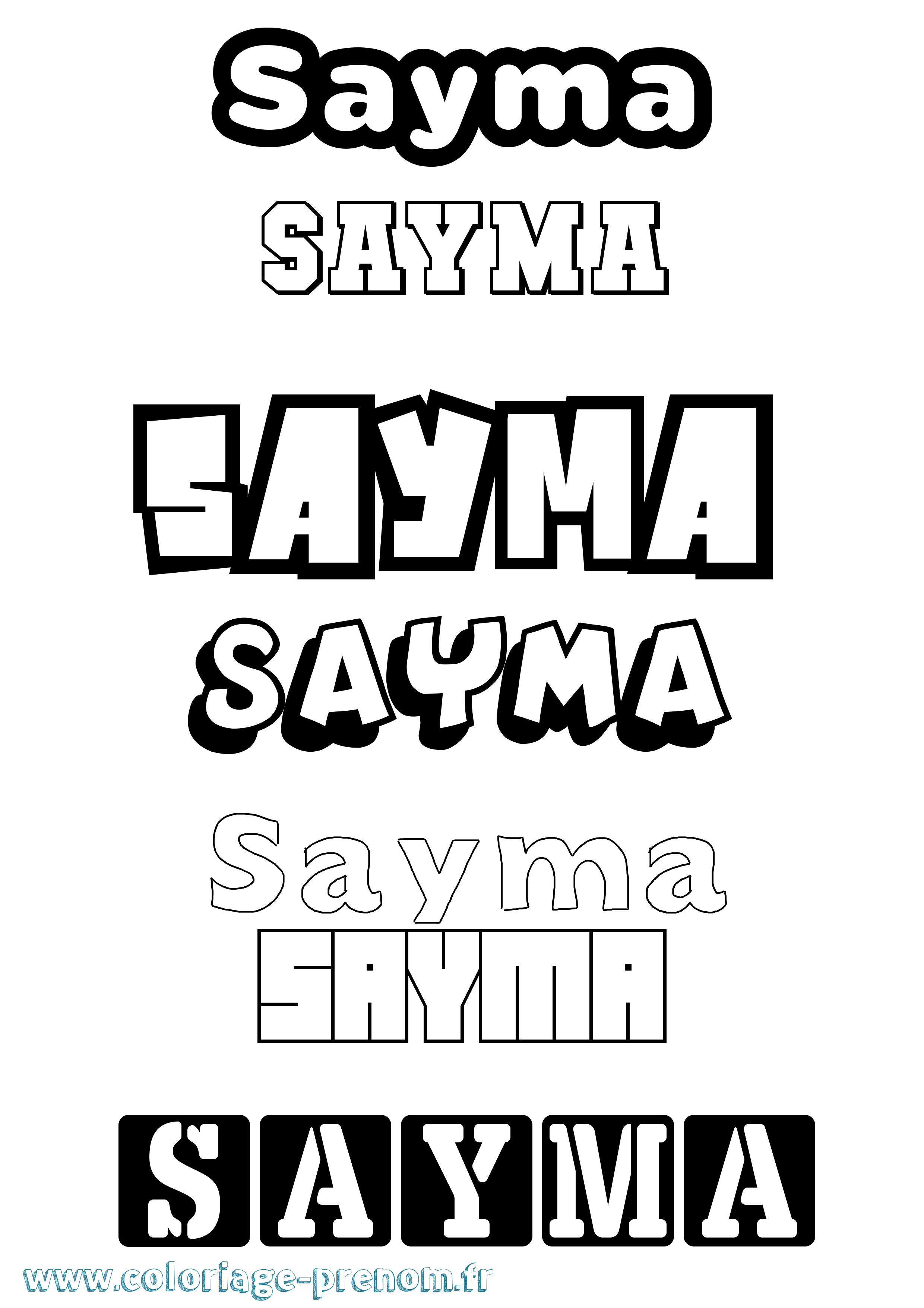Coloriage Sayma Simple Coloriage prénom Sayma Simple
