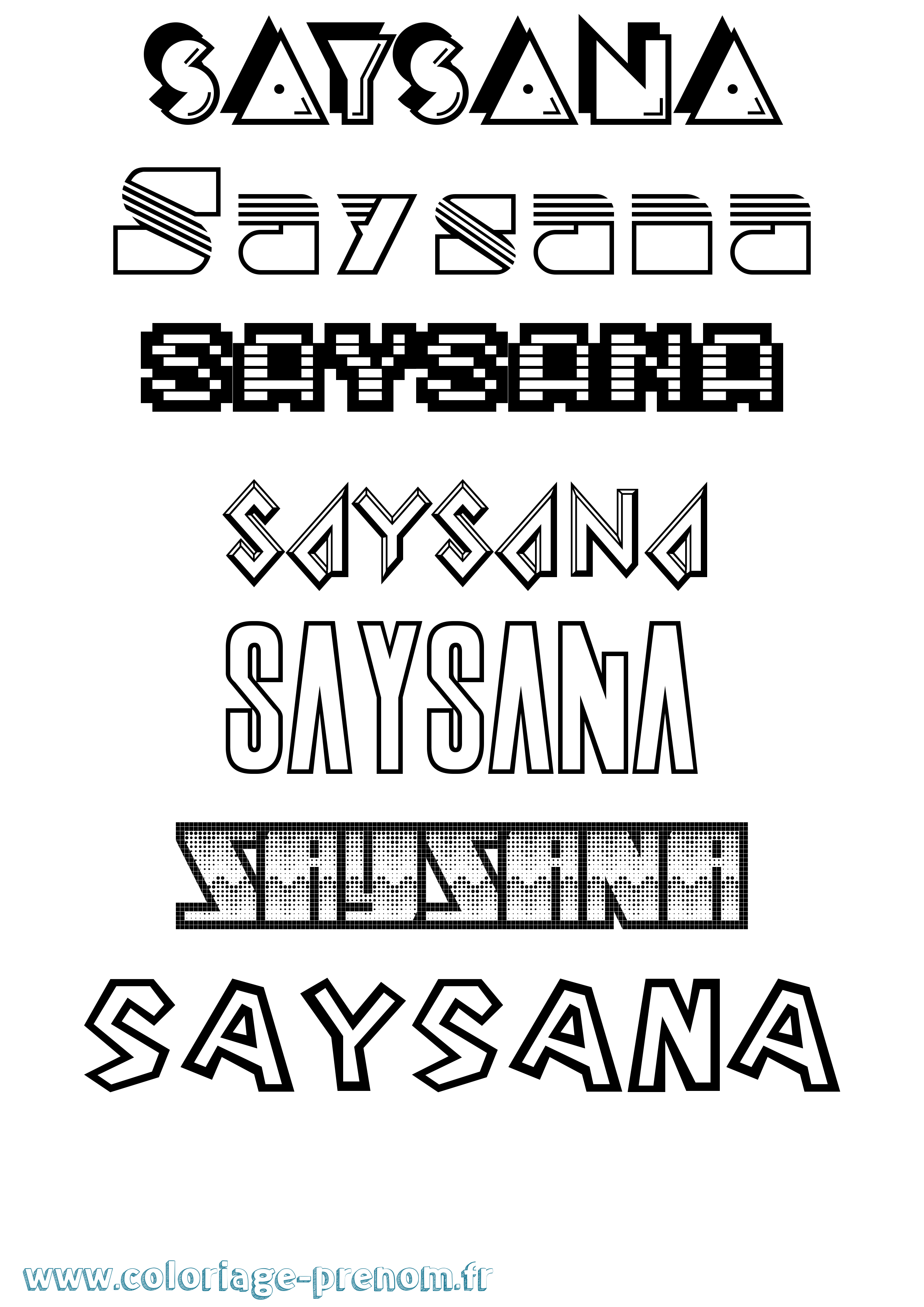 Coloriage Saysana Jeux Vidéos Coloriage prénom Saysana Jeux Vidéos