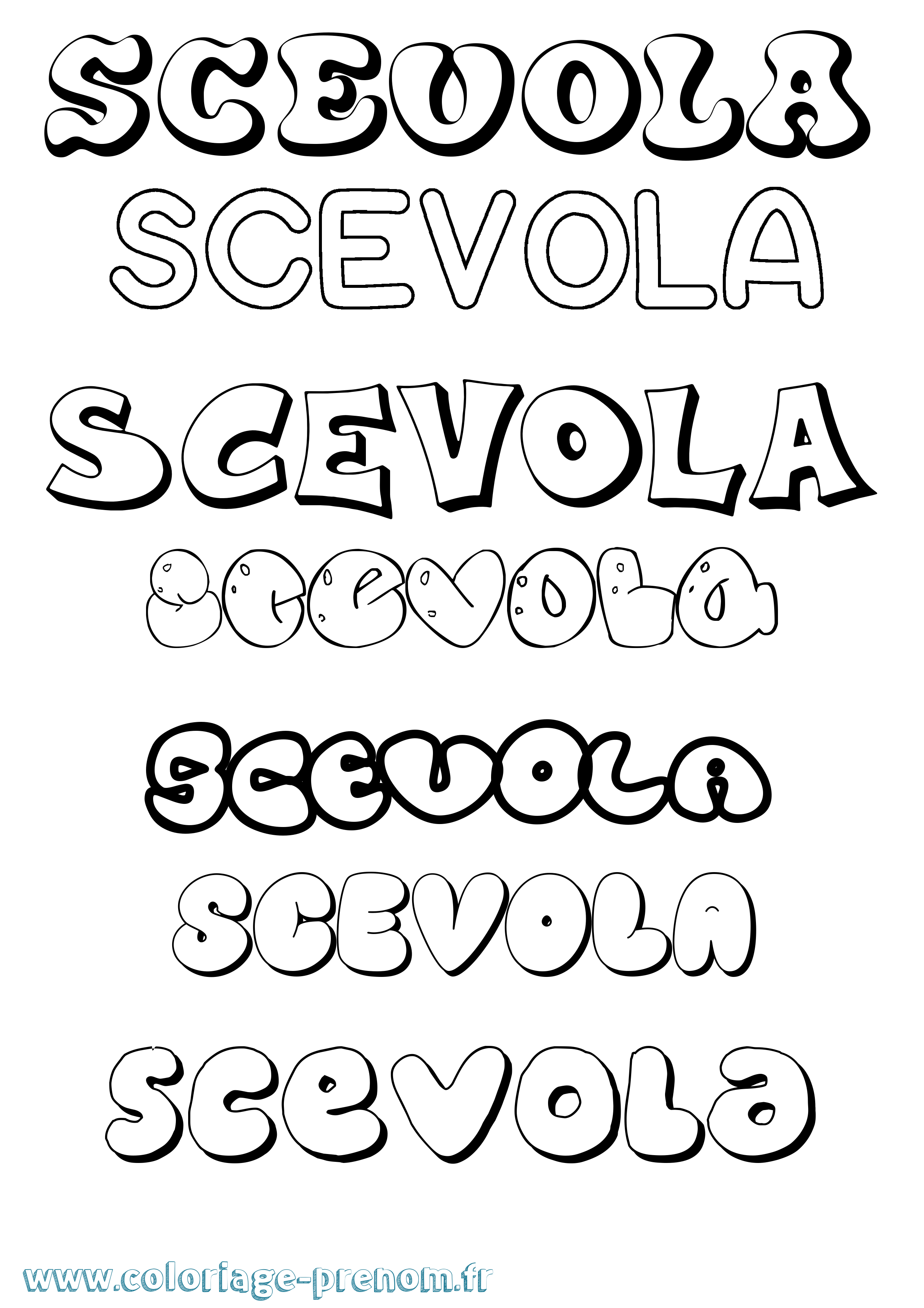 Coloriage Scevola Bubble Coloriage prénom Scevola Bubble