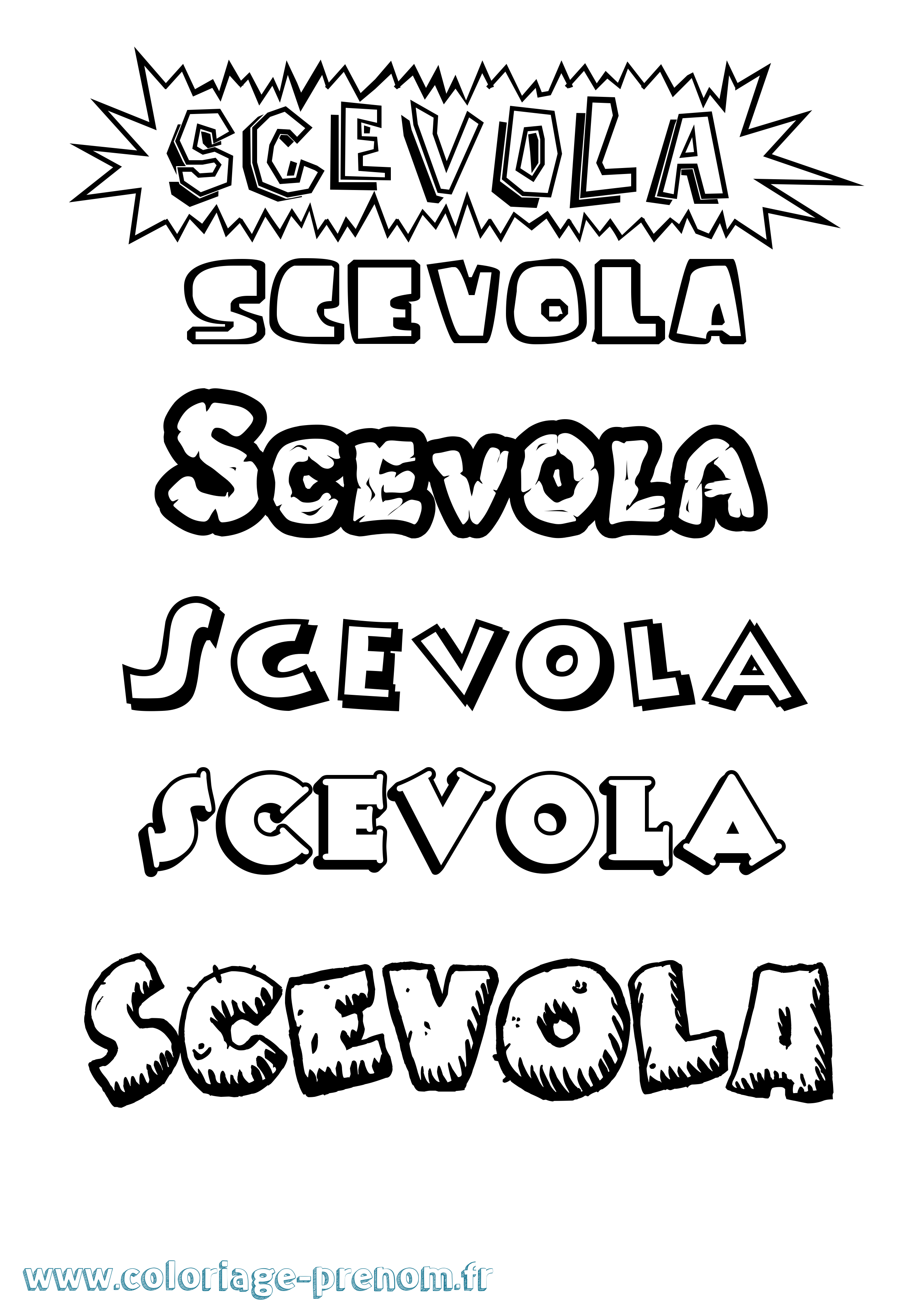 Coloriage Scevola Dessin Animé Coloriage prénom Scevola Dessin Animé