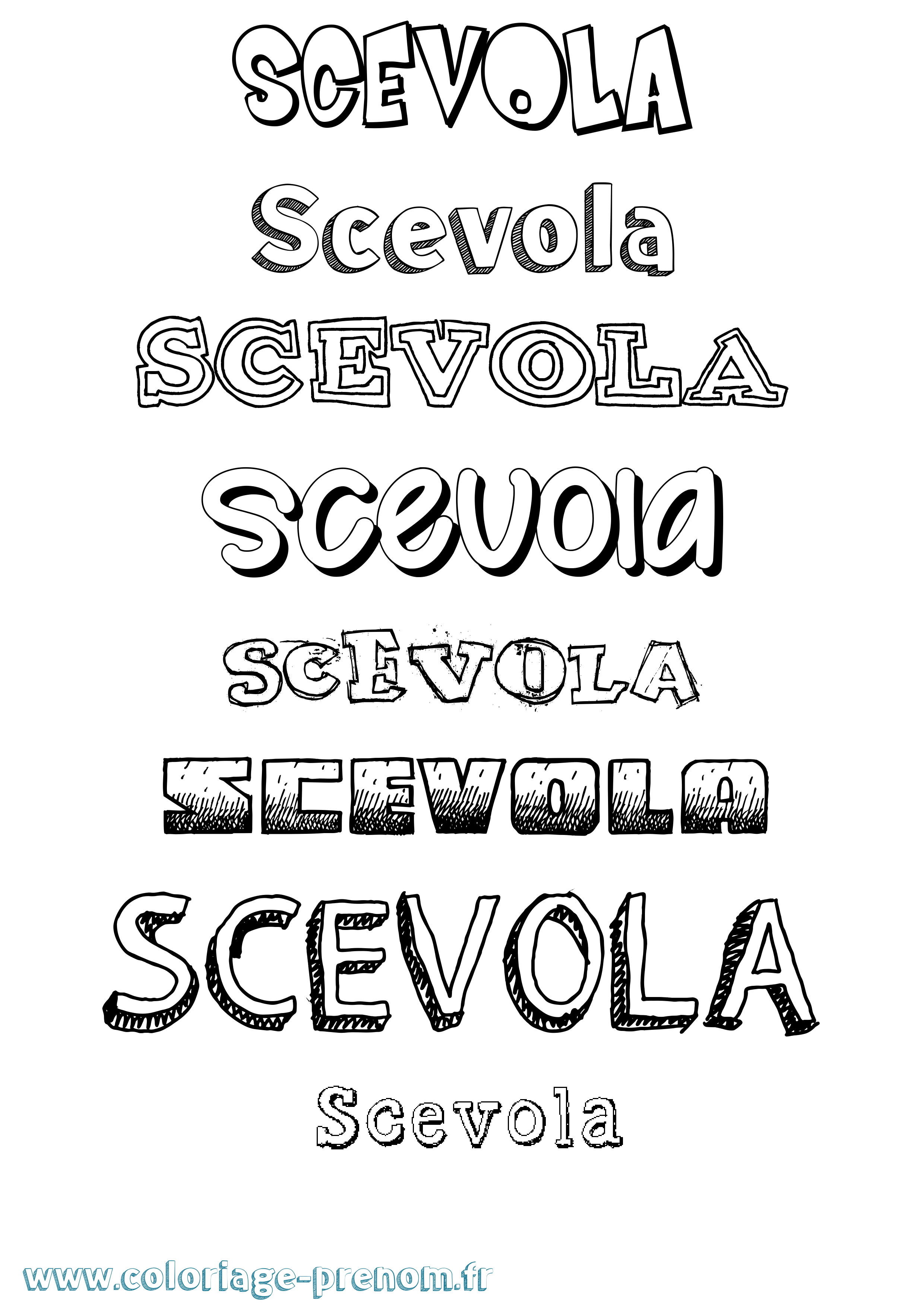 Coloriage Scevola Dessiné Coloriage prénom Scevola Dessiné