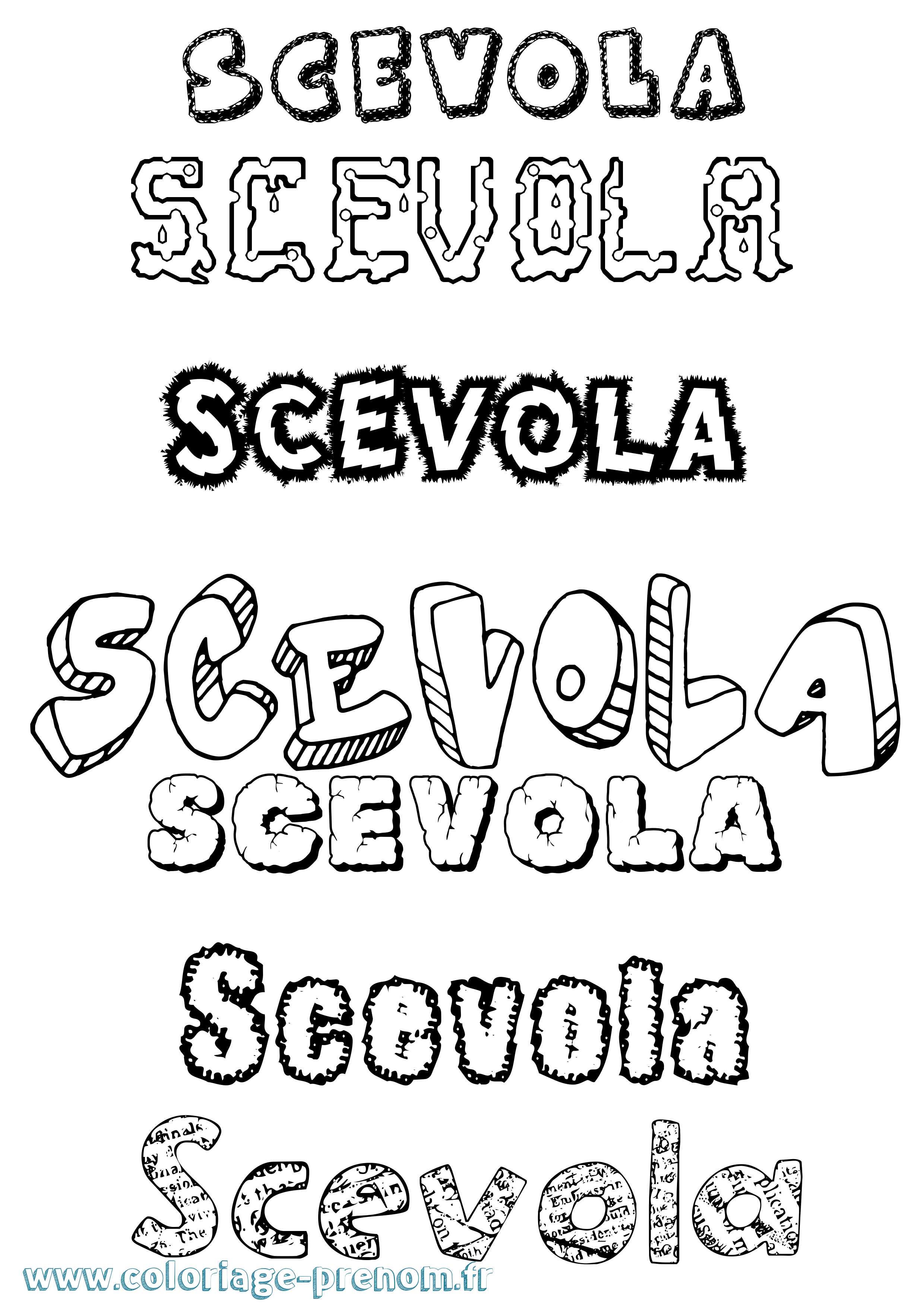 Coloriage Scevola Destructuré Coloriage prénom Scevola Destructuré