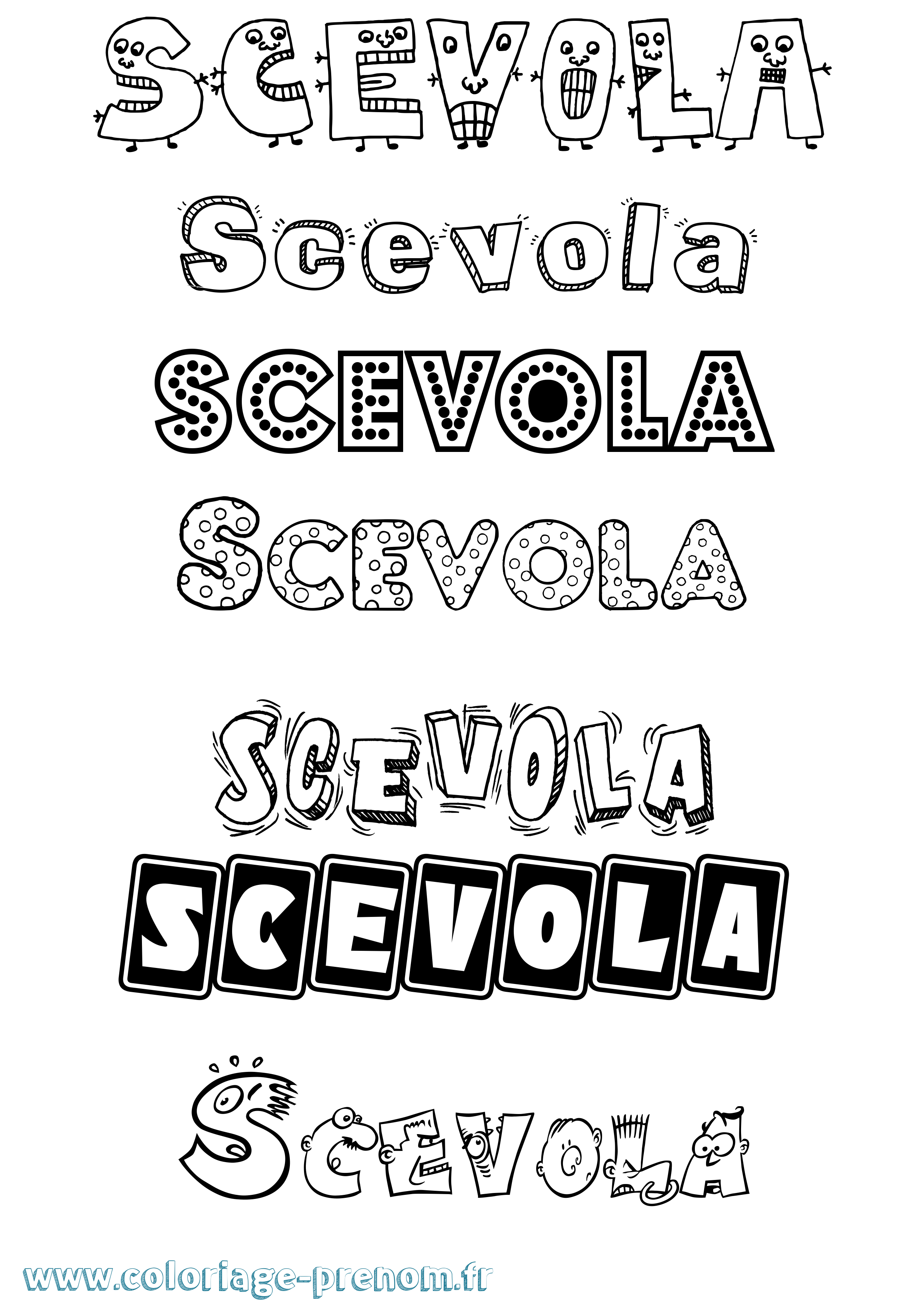 Coloriage Scevola Fun Coloriage prénom Scevola Fun