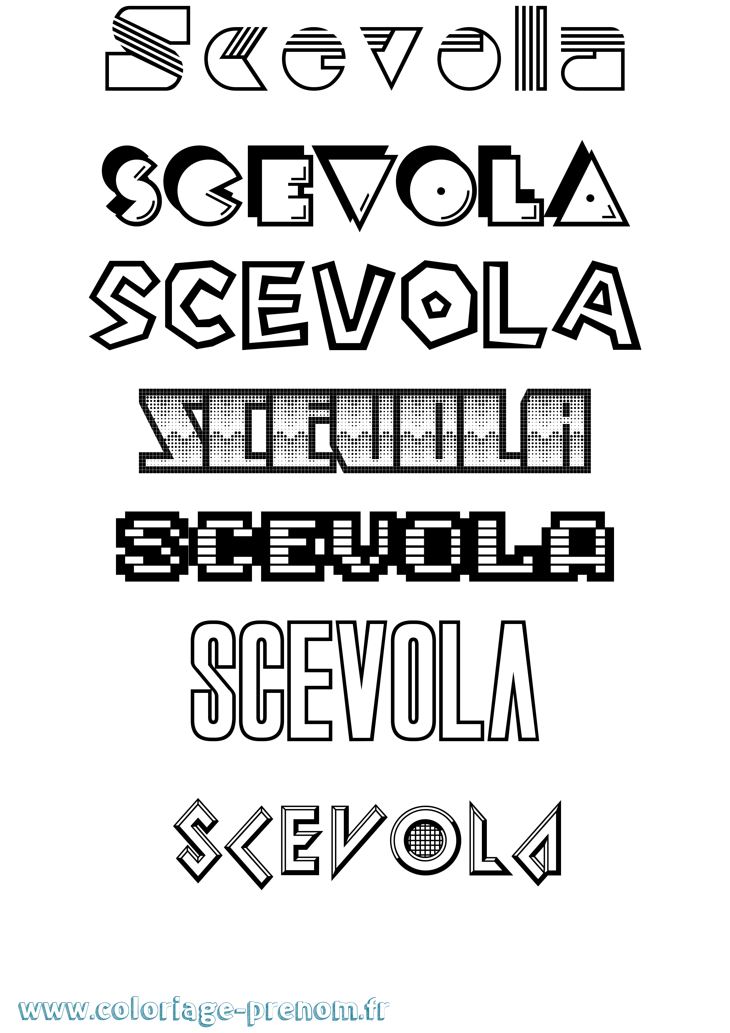Coloriage Scevola Jeux Vidéos Coloriage prénom Scevola Jeux Vidéos