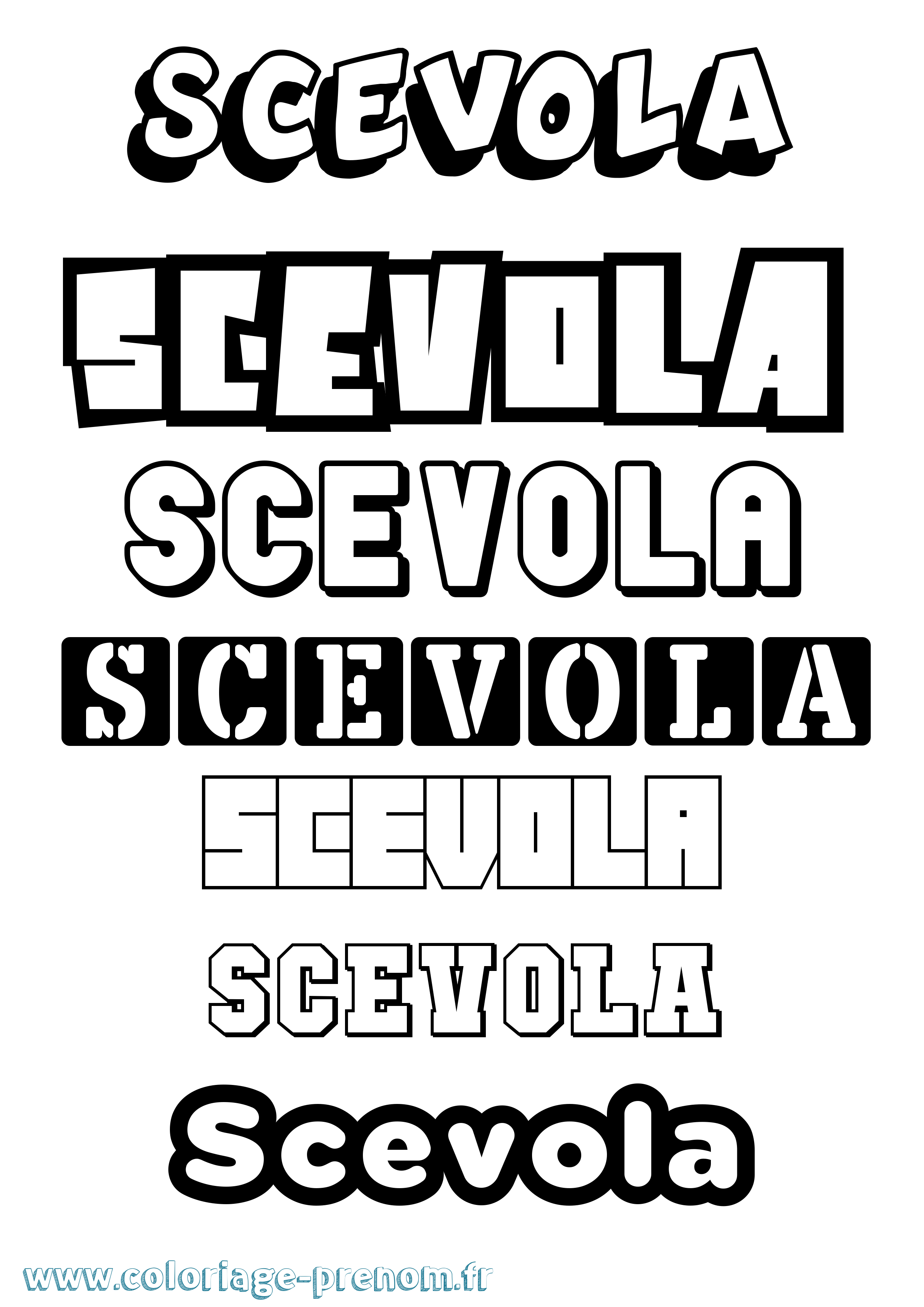 Coloriage Scevola Simple Coloriage prénom Scevola Simple