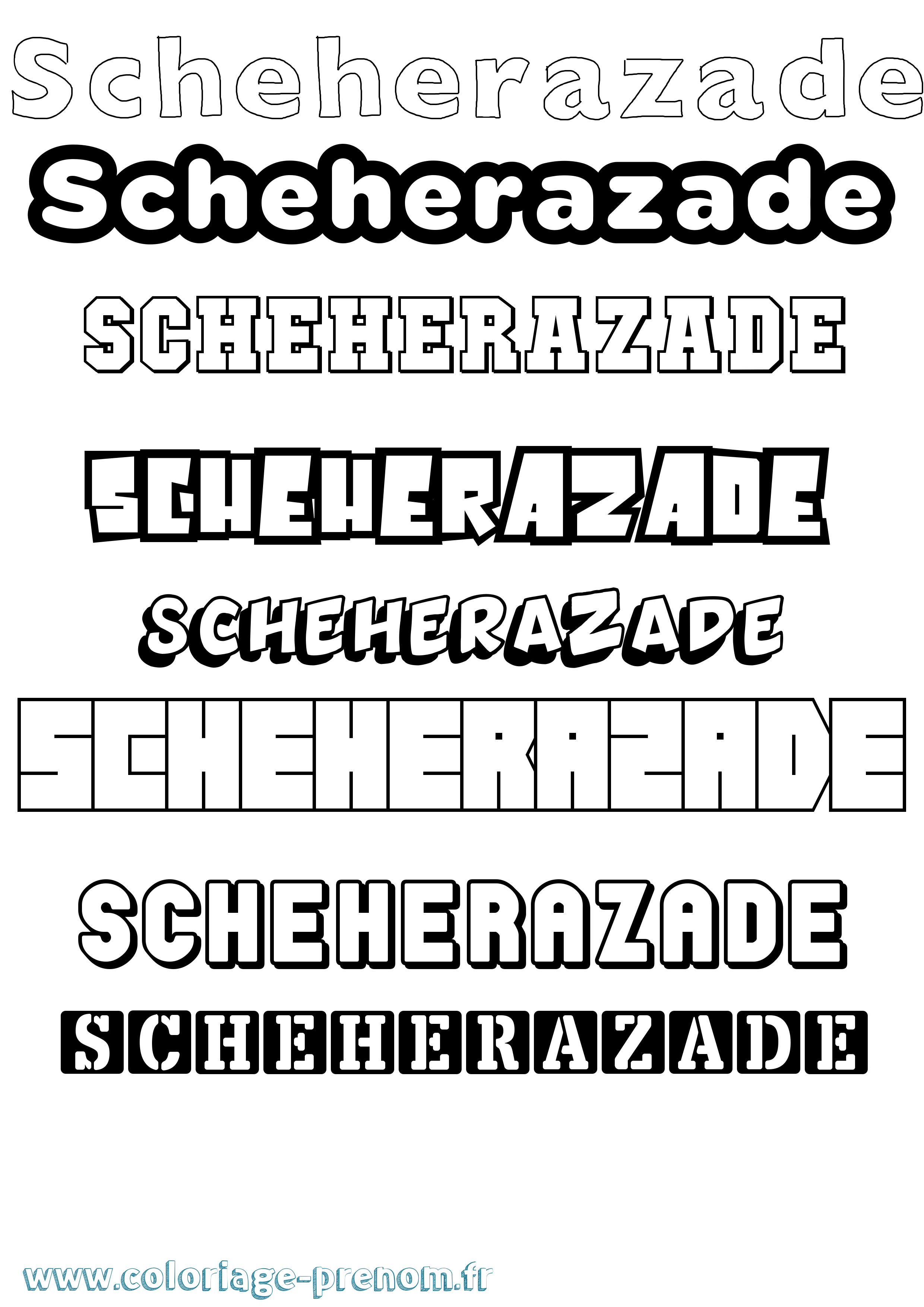 Coloriage Scheherazade Simple Coloriage prénom Scheherazade Simple