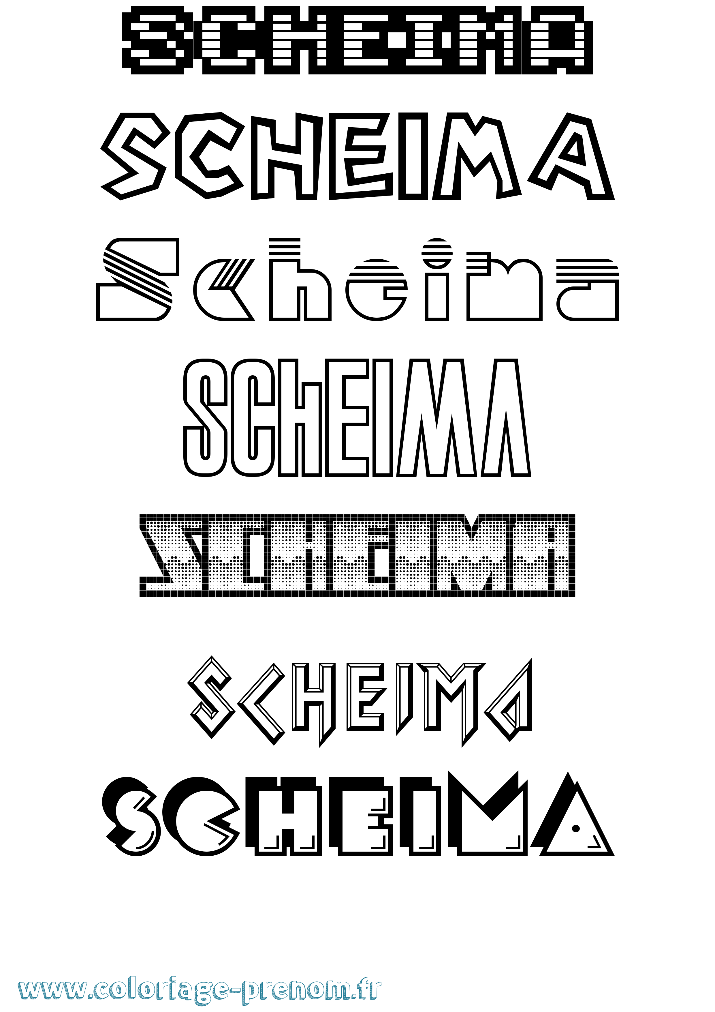 Coloriage Scheima Jeux Vidéos Coloriage prénom Scheima Jeux Vidéos