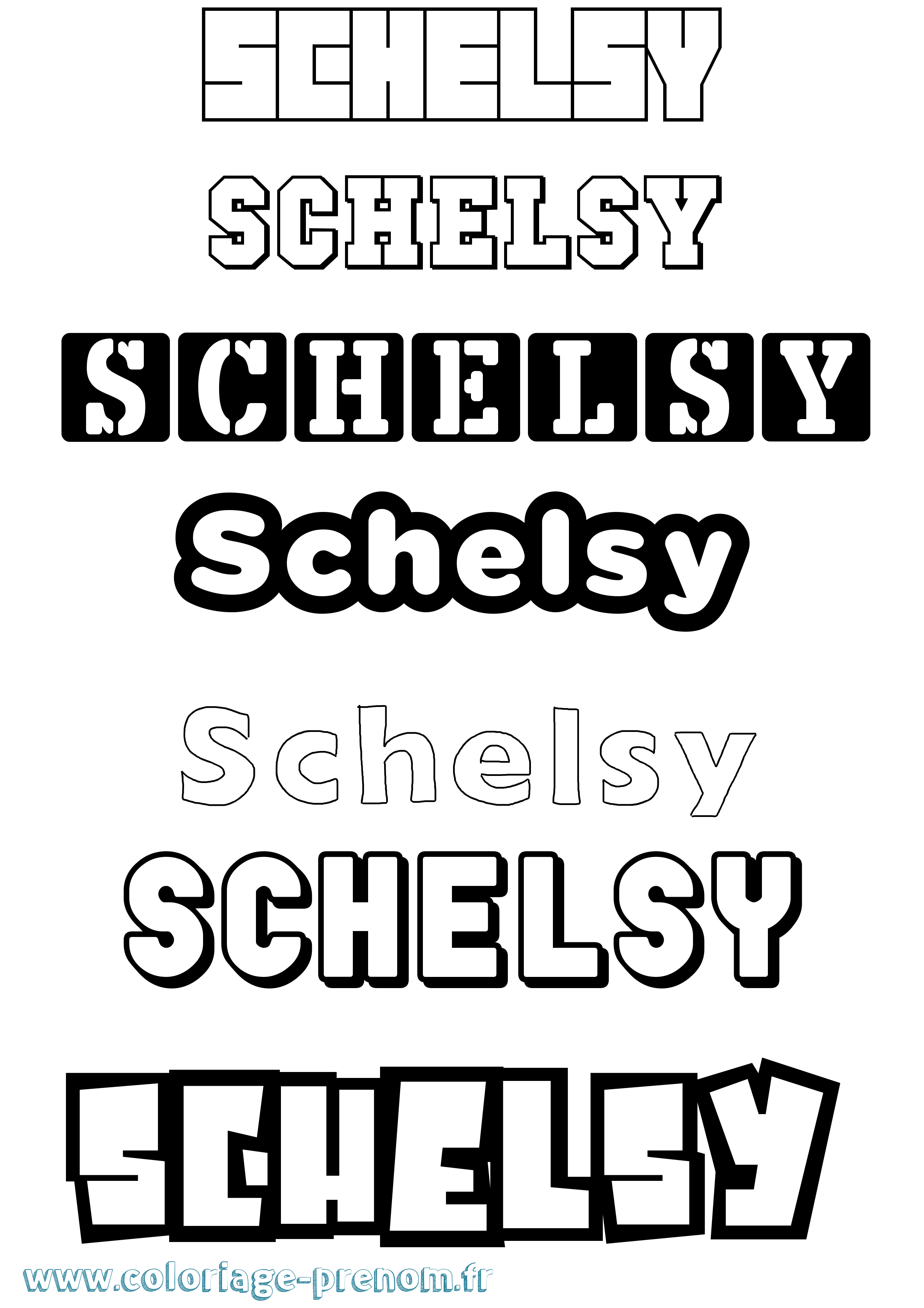 Coloriage Schelsy Simple Coloriage prénom Schelsy Simple