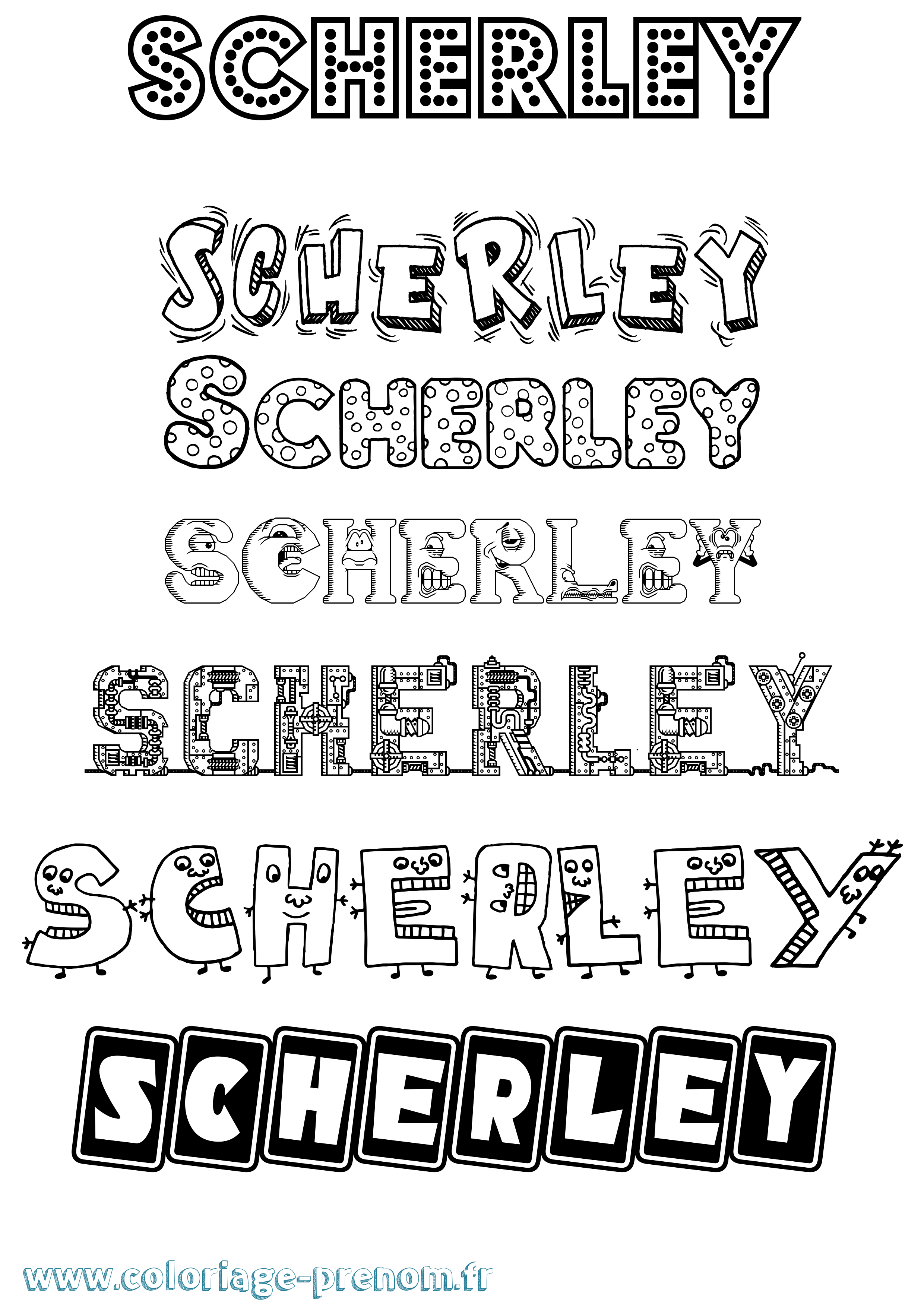 Coloriage Scherley Fun Coloriage prénom Scherley Fun