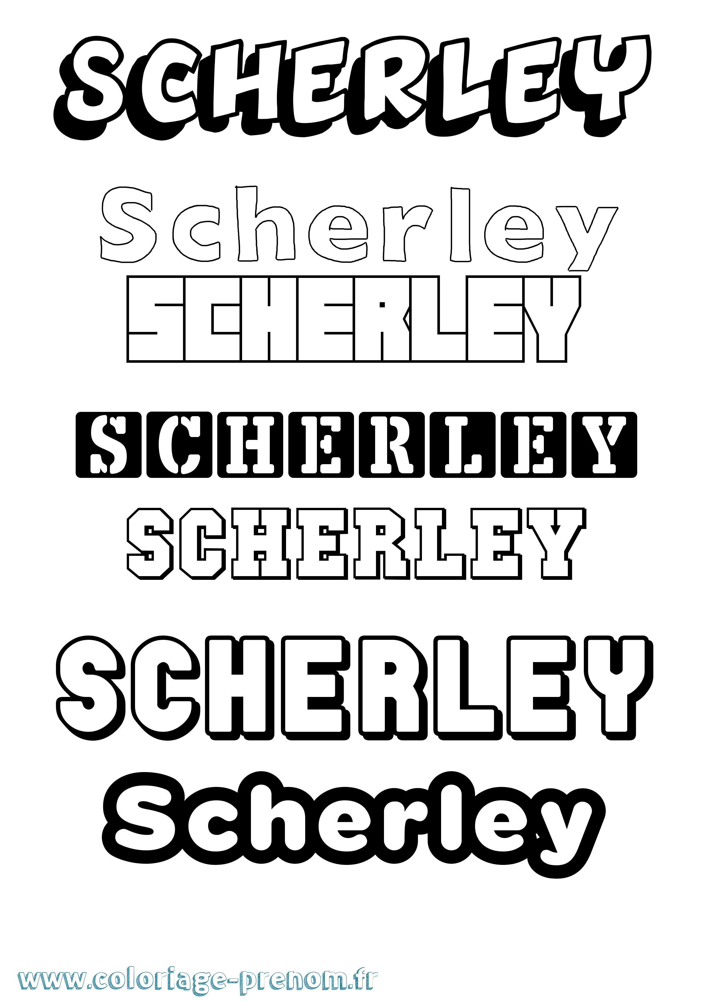 Coloriage Scherley Simple Coloriage prénom Scherley Simple