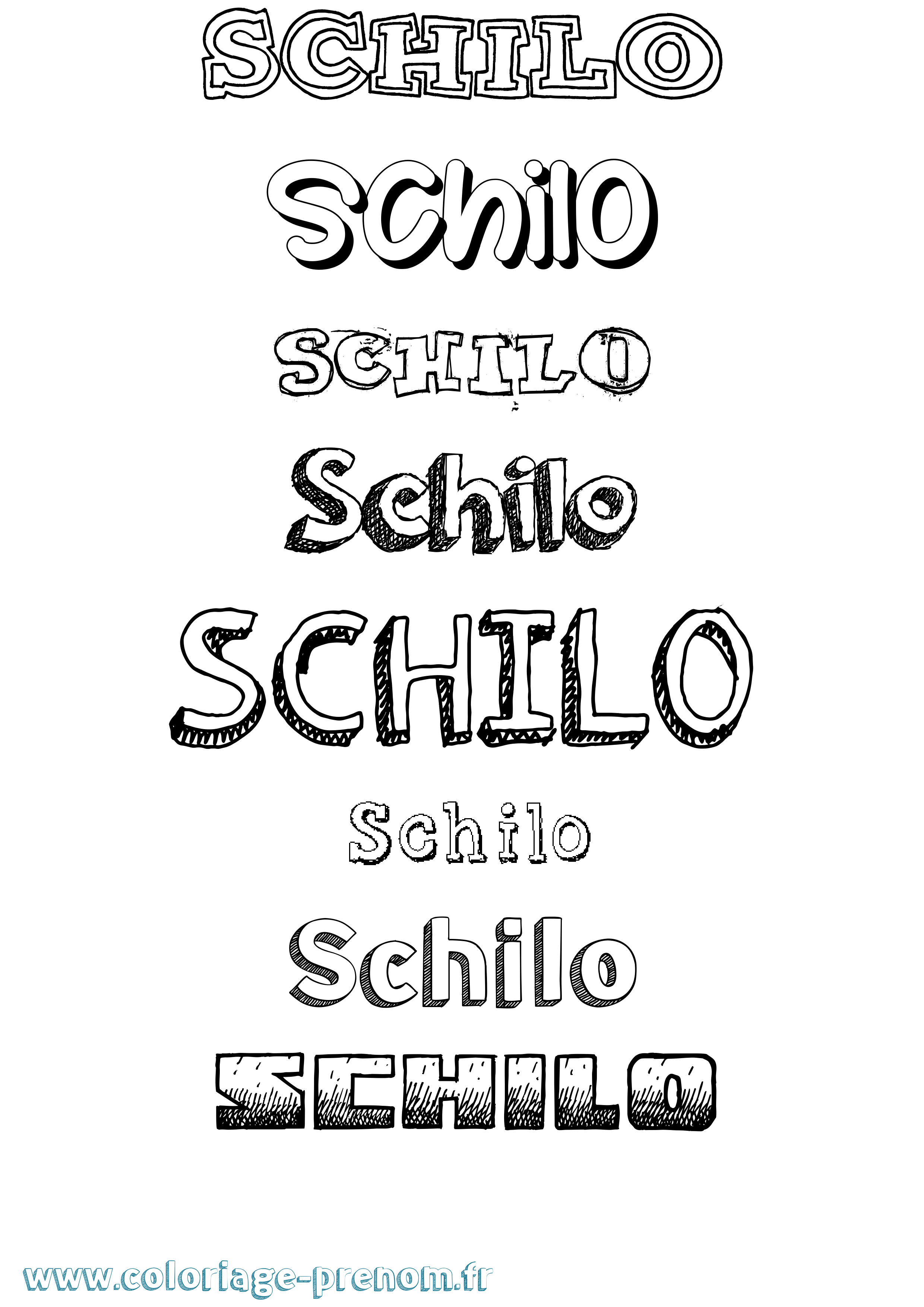 Coloriage Schilo Dessiné Coloriage prénom Schilo Dessiné
