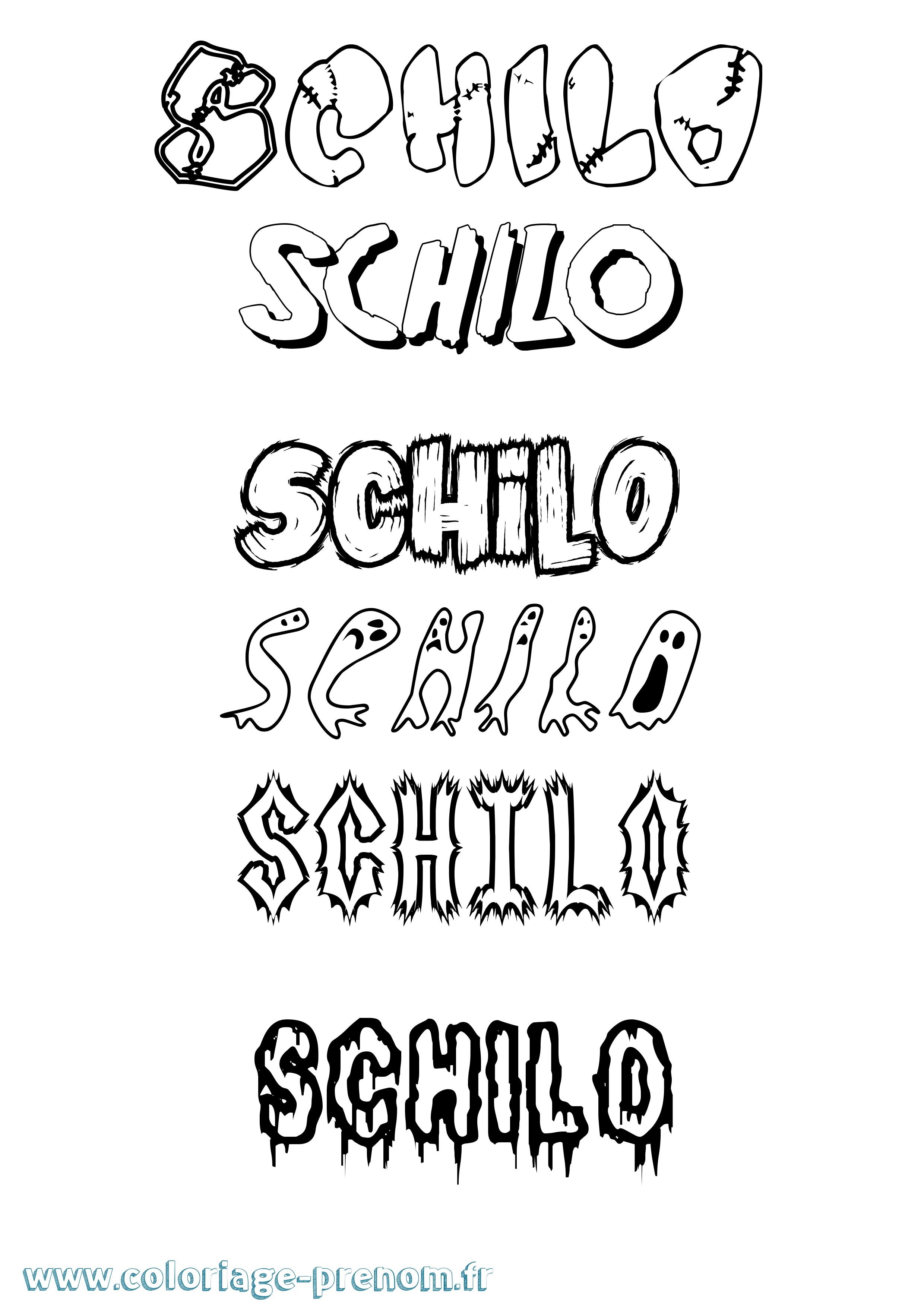 Coloriage Schilo Frisson Coloriage prénom Schilo Frisson